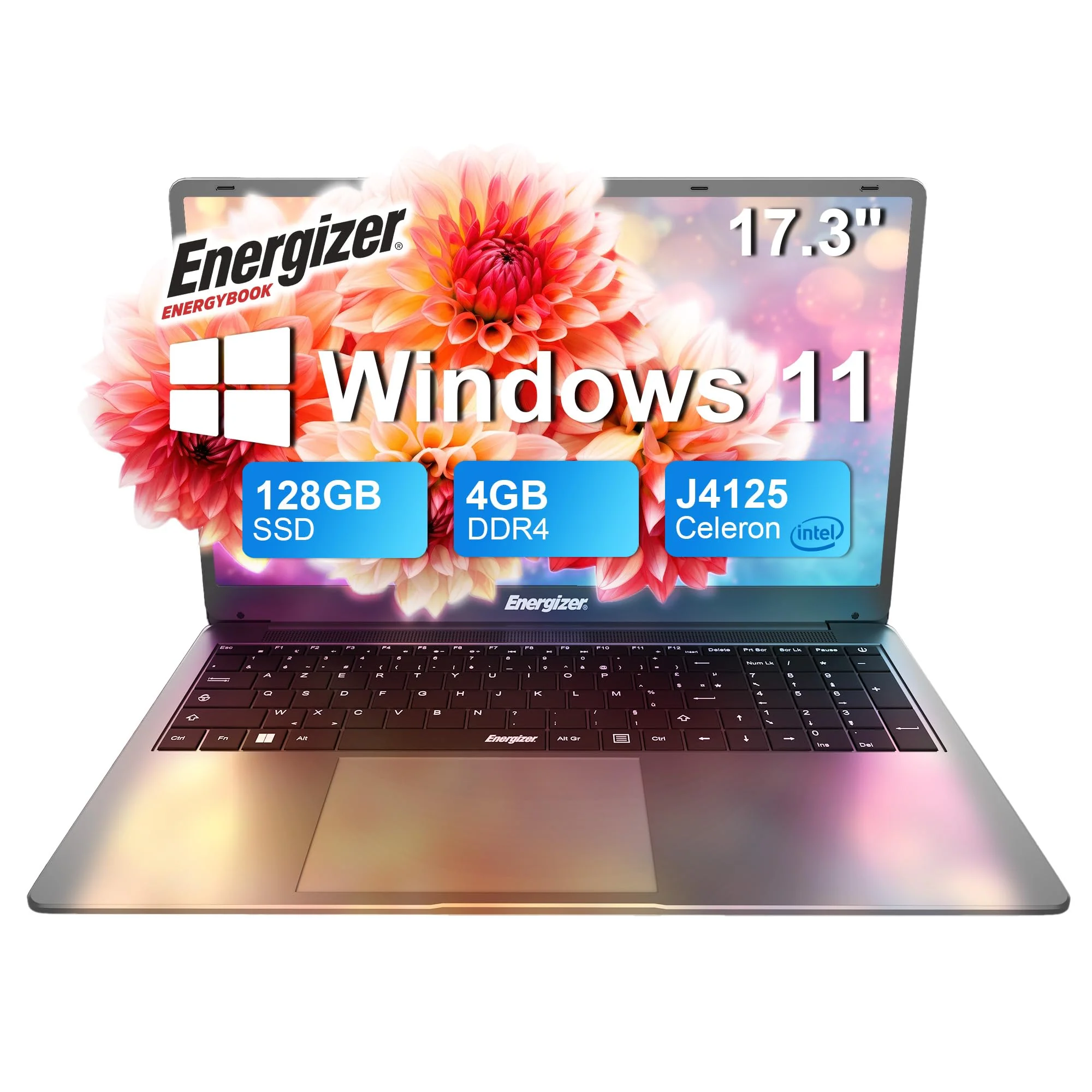 Energizer EnergyBook – 17,3'' HD+ Laptop, Intel Celeron Laptop, 4 GB RAM, 128 GB SSD, UHD-Grafik, Windows 11, QWERTY-Tastatur (intern), USB 3.0, HDMI - Image 2