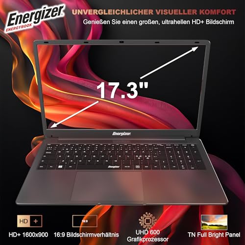 Energizer EnergyBook – 17,3'' HD+ Laptop, Intel Celeron Laptop, 4 GB RAM, 128 GB SSD, UHD-Grafik, Windows 11, QWERTY-Tastatur (intern), USB 3.0, HDMI - Image 6