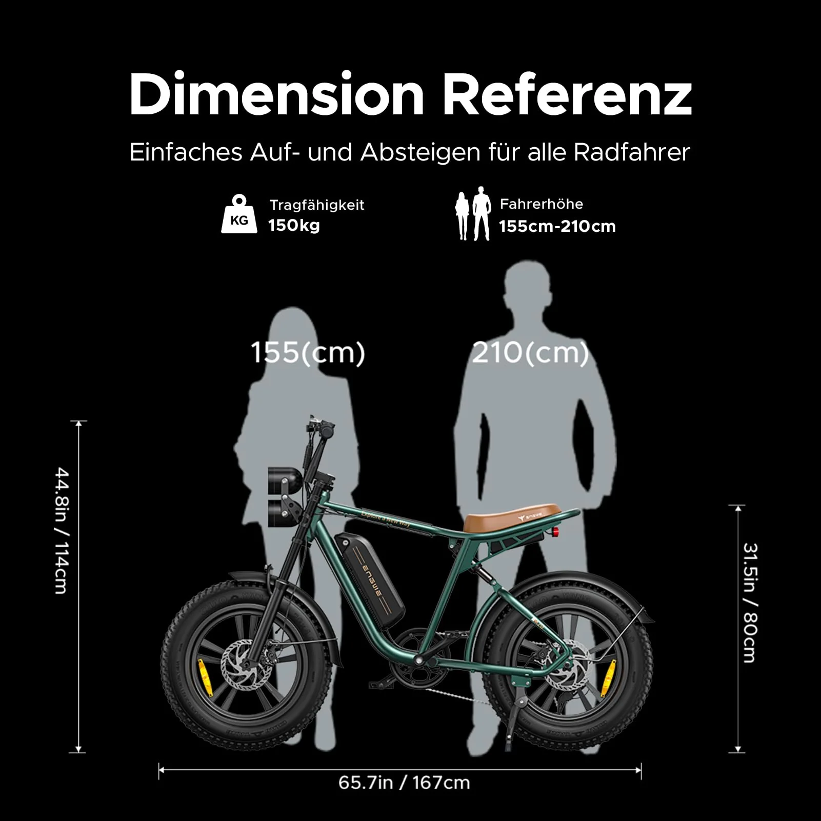 ENGWE E Bike Herren Elektrofahrräder-Ebike mit einem Akku/ 2 Akkus, E-Bike 20 * 4.0 Zoll Fette Reifen, Ebike Herren bis zu 75km/150km/90km/170km, Elektrofahrrad 7-Gang, M20/M1 - Image 4