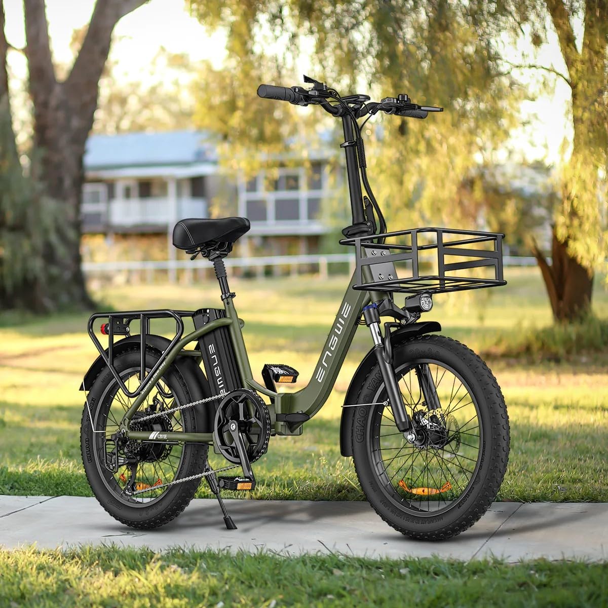 ENGWE E Bike klapprad 20 Zoll, Elektrofahrrad E-Bike Herren Damen, Faltbar Fatbike mit 15.6Ah Wechselakku, Reichweite bis zu 120Km (Grün) - Image 9