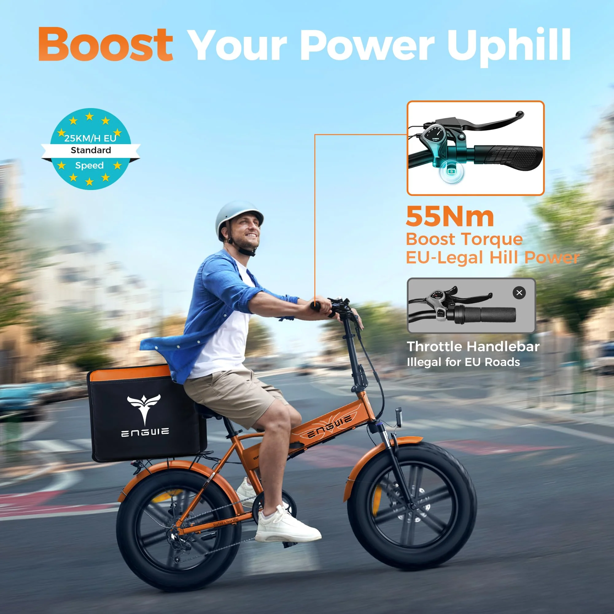 ENGWE E Bike Klapprad, 48V 13Ah Removable Akku bis 120km，20×4.0 Zoll Fette Reifen, 7-Speed E-Bike für Jedes Terrain - Image 4