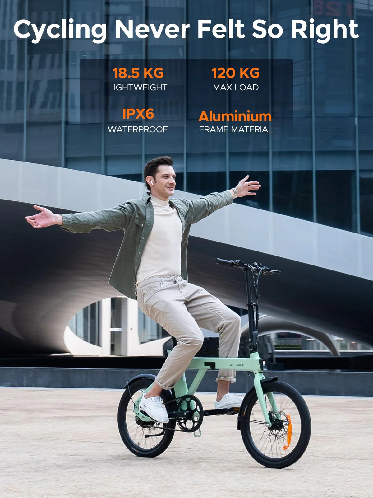 ENGWE E Bike mit APP-Ebike 36V 9.6Ah Akku bis zu 100km, E Bike Klapprad 250W Motor Max 25km/h, Elektrofahrrad 42Nm Drehmomentsensorik & Kohleriemen, E-Bike 3 Stufen-PAS Pendler für Stadt P20 - Image 2