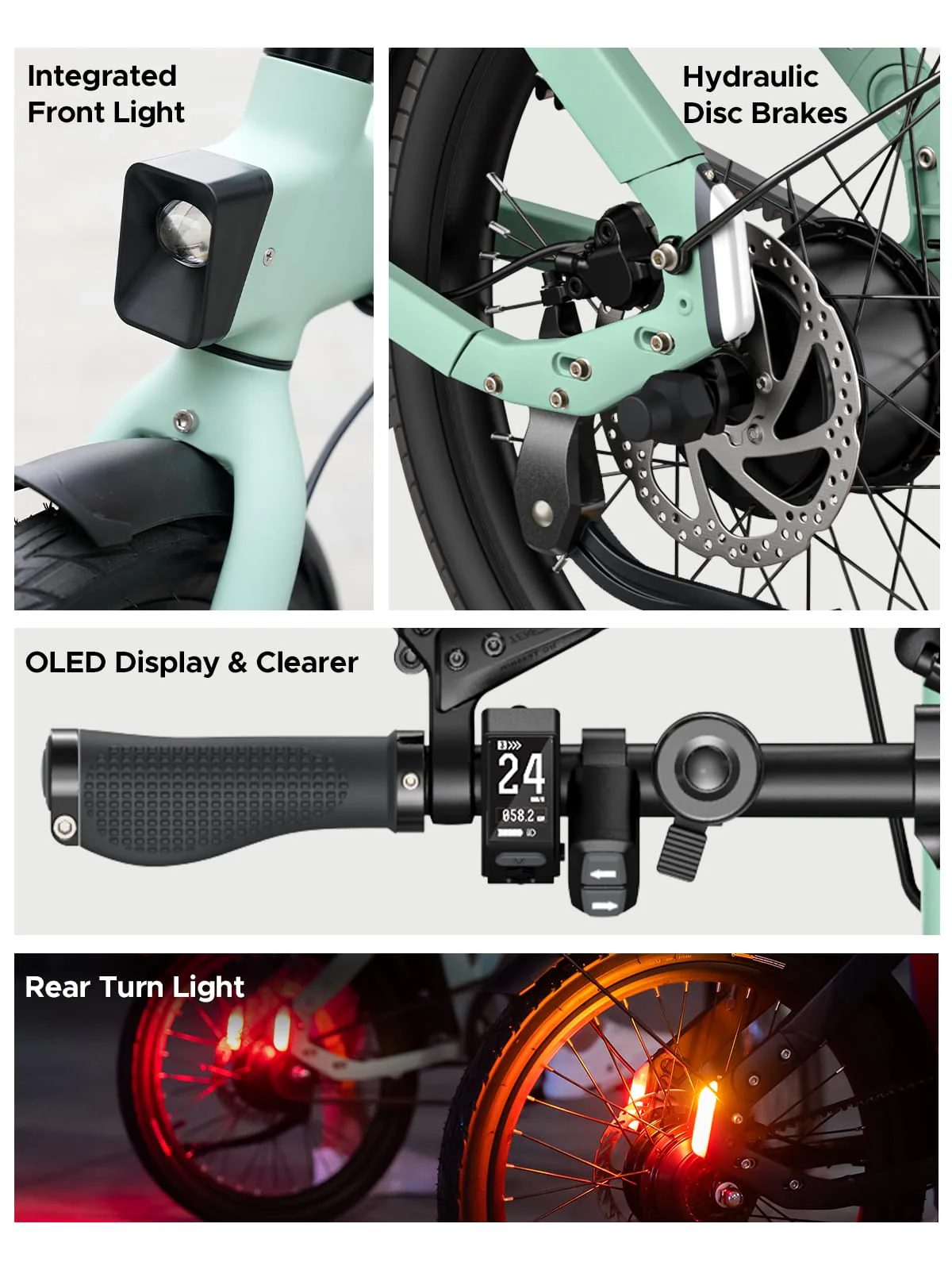 ENGWE E Bike mit APP-Ebike 36V 9.6Ah Akku bis zu 100km, E Bike Klapprad 250W Motor Max 25km/h, Elektrofahrrad 42Nm Drehmomentsensorik & Kohleriemen, E-Bike 3 Stufen-PAS Pendler für Stadt P20 - Image 3