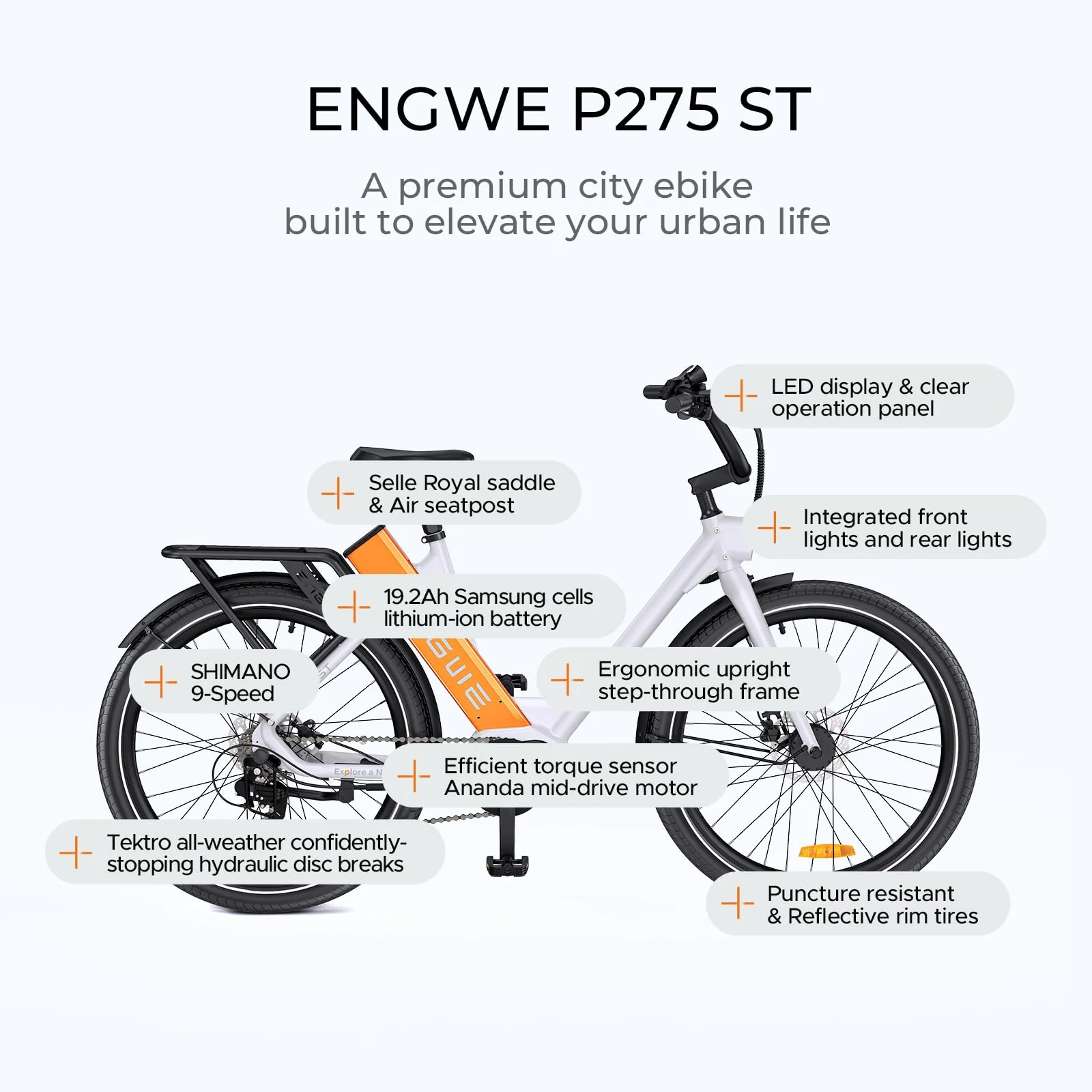 ENGWE E Bike Mountainbike, Ebike 260km Reichweite durch 36V 19.2Ah Akku, E-Bike 250W Mittelmotor Max 25km/h, Elektrofahrräder 27.5 * 2.4 Zoll Reifen, Pendler Elektrofahrrad für Erwachsene P275 - Image 3