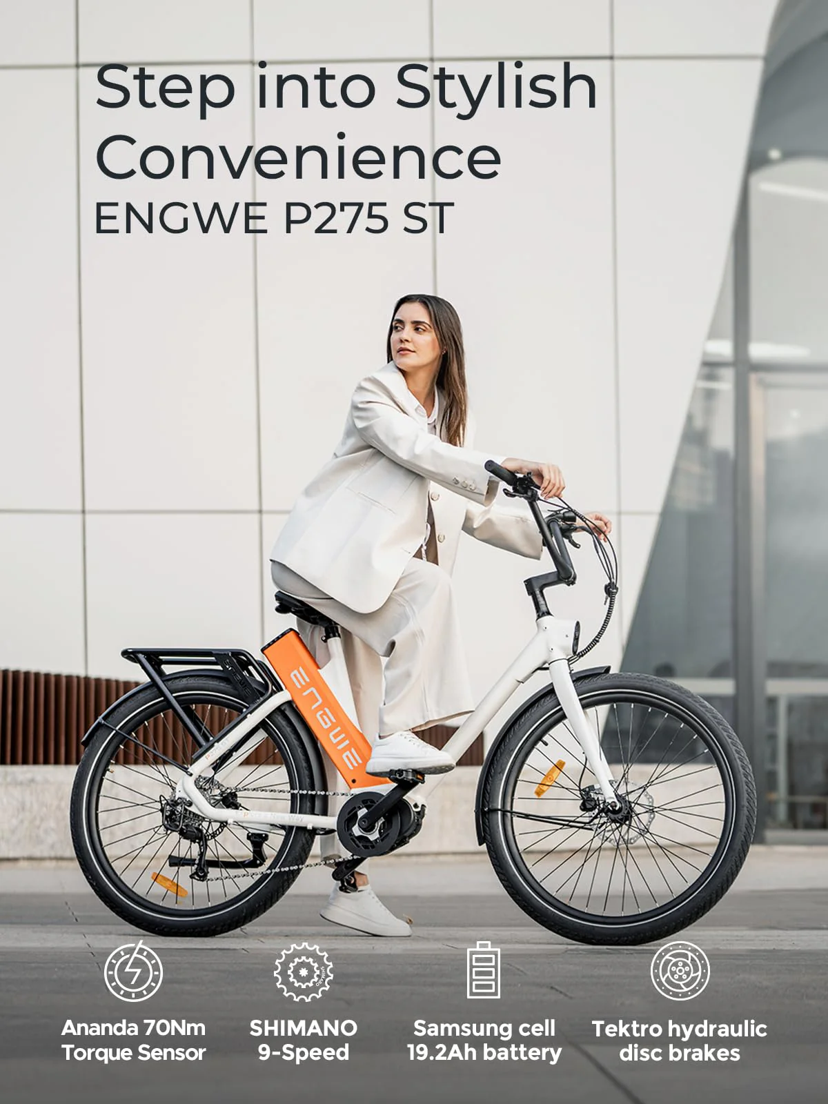 ENGWE E Bike Mountainbike, Ebike 260km Reichweite durch 36V 19.2Ah Akku, E-Bike 250W Mittelmotor Max 25km/h, Elektrofahrräder 27.5 * 2.4 Zoll Reifen, Pendler Elektrofahrrad für Erwachsene P275 - Image 5