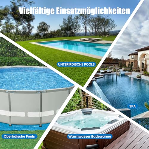 Enhulk Poolsauger Akku, Pool Bodensauger mit Betriebsdauer bis zu 60 Minuten, 222cm Teleskopstange, Poolreiniger mit 4 Filter, Absaugung bis zu 4200L/H, Ideal für oberirdische Pools/Spas usw, Blau - Image 6