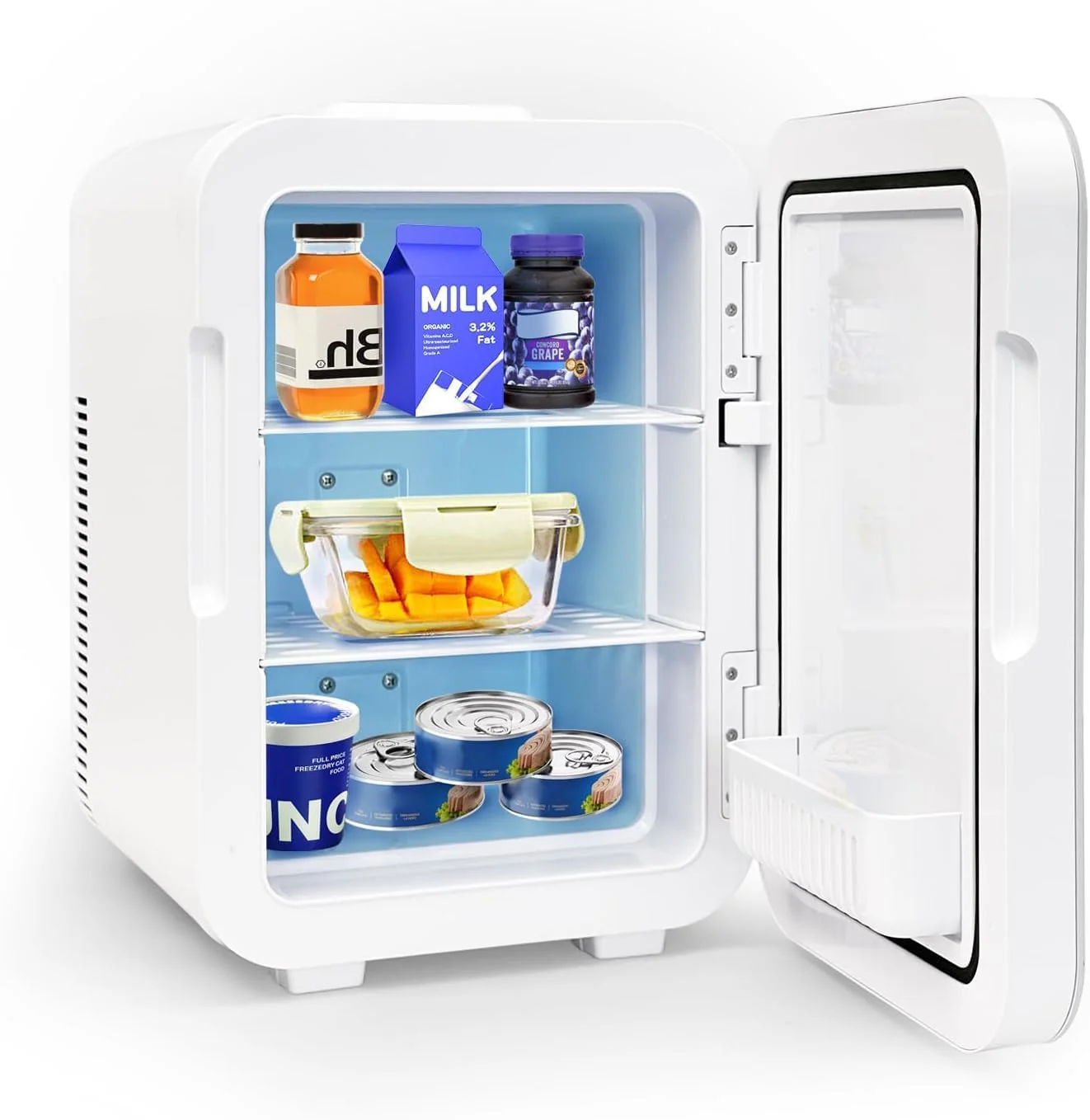 Enventor Mini Kühlschrank 10 Liter, 220V AC + 12V DC, Kühler und Wärmer, Portable Mini-Kühlschrank mit LCD-Temperaturanzeige für Auto, Reisen, Hautpflege, Getränke, Lebensmittel (Weiß) - Image 6