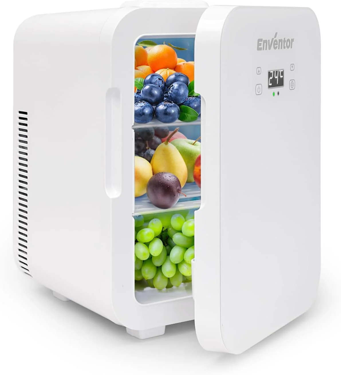 Enventor Mini Kühlschrank 10 Liter, 220V AC + 12V DC, Kühler und Wärmer, Portable Mini-Kühlschrank mit LCD-Temperaturanzeige für Auto, Reisen, Hautpflege, Getränke, Lebensmittel (Weiß) - Image 7