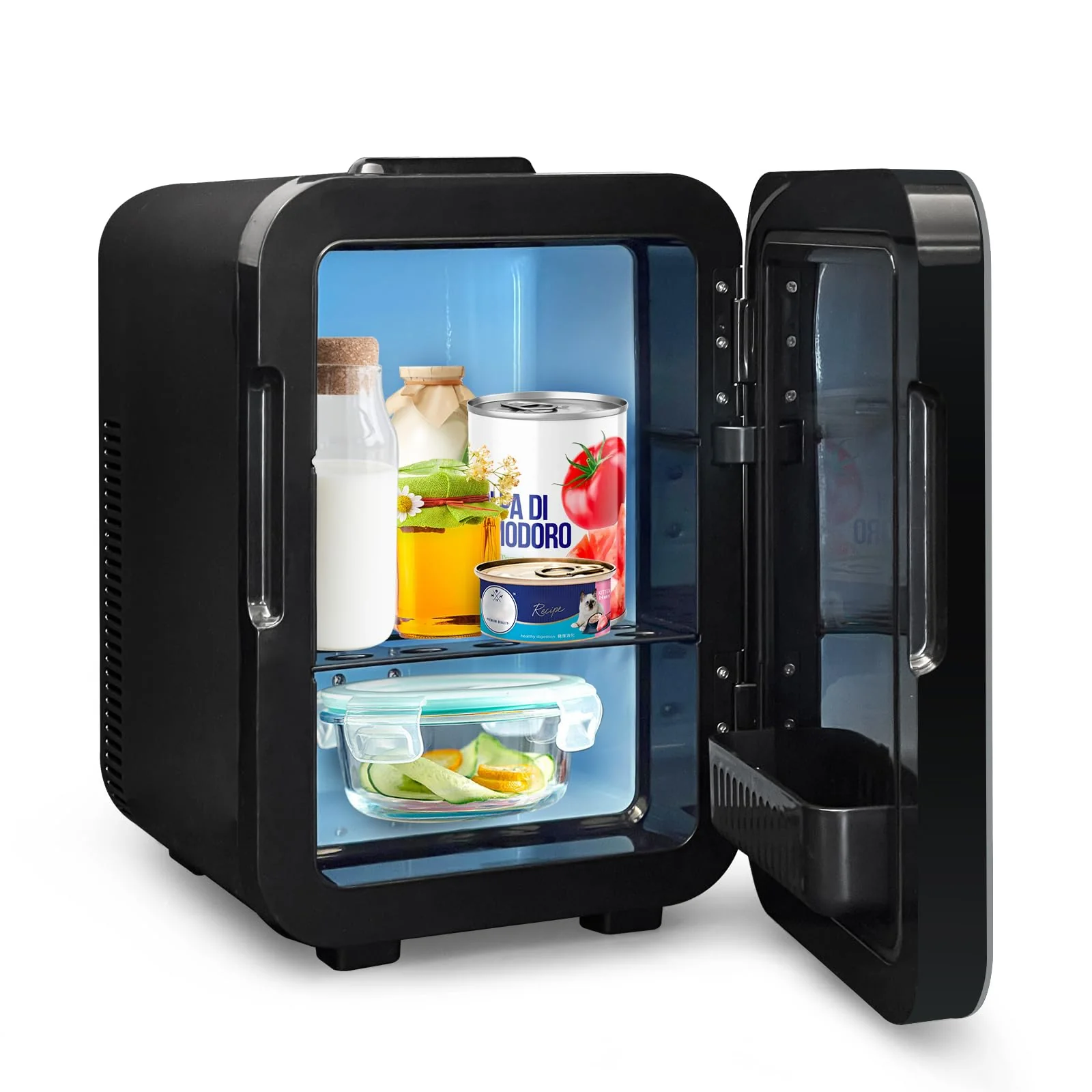 Enventor Mini Kühlschrank 10 Liter, Kühler und Wärmer, 220V AC + 12V DC, Portable Mini-Kühlschrank mit LCD-Temperaturanzeige für Auto, Reisen, Kosmetik, Getränke, Lebensmittel (Schwarz) - Image 7