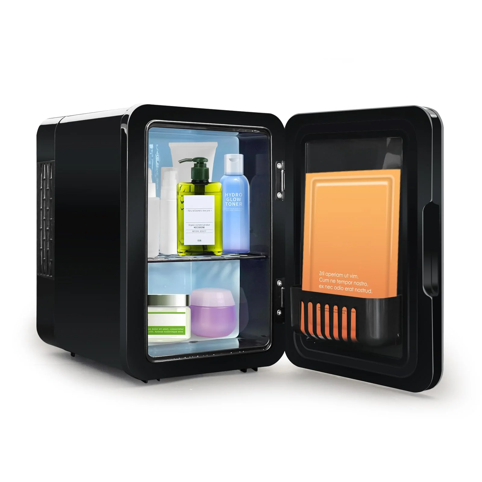 Enventor Mini Kühlschrank 4 Liter, 6 Dosen Mini-Kühlschränke für Schlafzimmer, AC+12V DC Stromkühler und Wärmer, Portable Kleiner Kühlschrank für Auto, Kosmetik, Getränke, Obst, Schwarz - Image 6