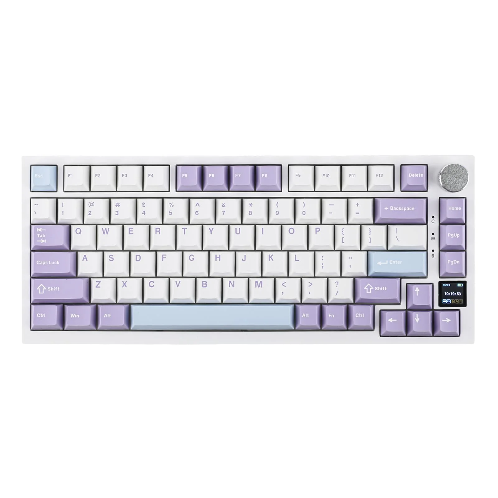 EPOMAKER Ajazz AK820 Pro Gasket Mechanische Tastatur mit Kabel/Bluetooth/kabellos, TFT Bildschirm, beleuchtet RGB, Schalldümpfende Foam für Win/Mac/PC (White Purple, Ajazz Gift Switch) - Image 5