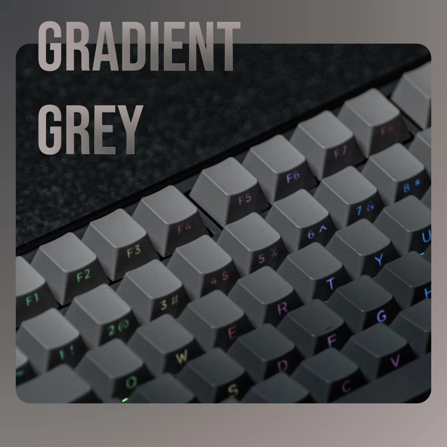 EPOMAKER Ombre Tastenkappen mit 133 Tasten. Seitlich Bedruckte, durchscheinende Tastenkappen im Kirschprofil, Double-Shot PBT. für Mechanische Tastatur, QWERTY ISO (Smoky Grey, Cherry Profile) - Image 2