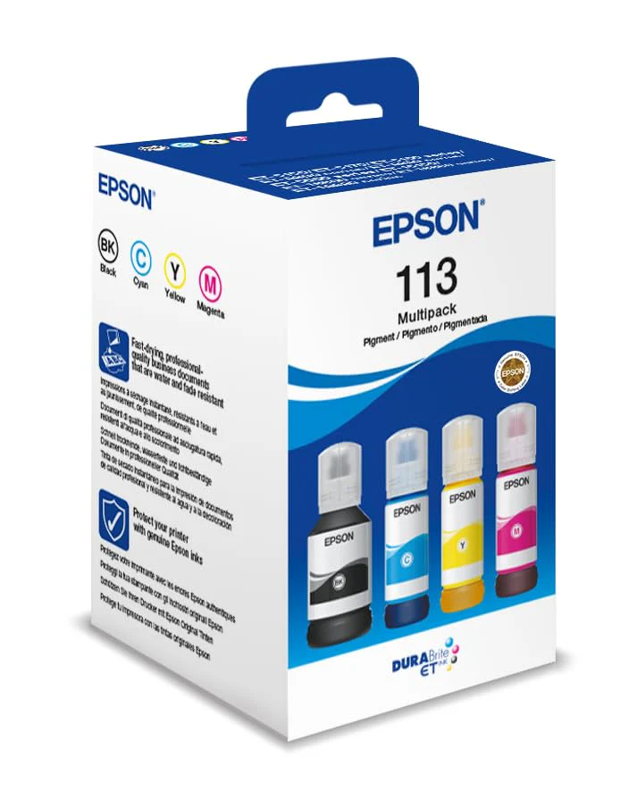 Epson EcoTank 113 Original Tinte in Flaschen, Multipack mit vier Farben, Pigmenttinte - Image 2