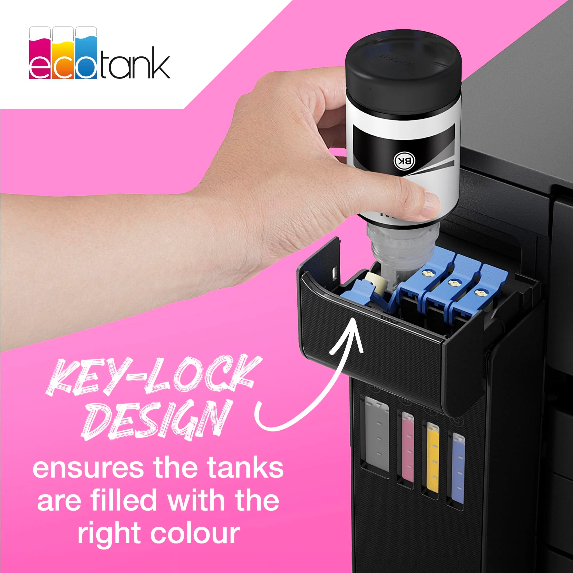 Epson EcoTank 113 Original Tinte in Flaschen, Multipack mit vier Farben, Pigmenttinte - Image 3