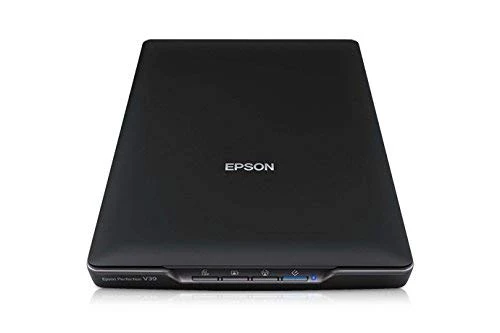 Epson Flachbettscanner Perfection V39, kompakter A4 Scanner mit integriertem Ständer für vertikales Scannen, Tischscanner für Fotos und Dokumente, mit Bildbearbeitung, schwarz/silber - Image 3