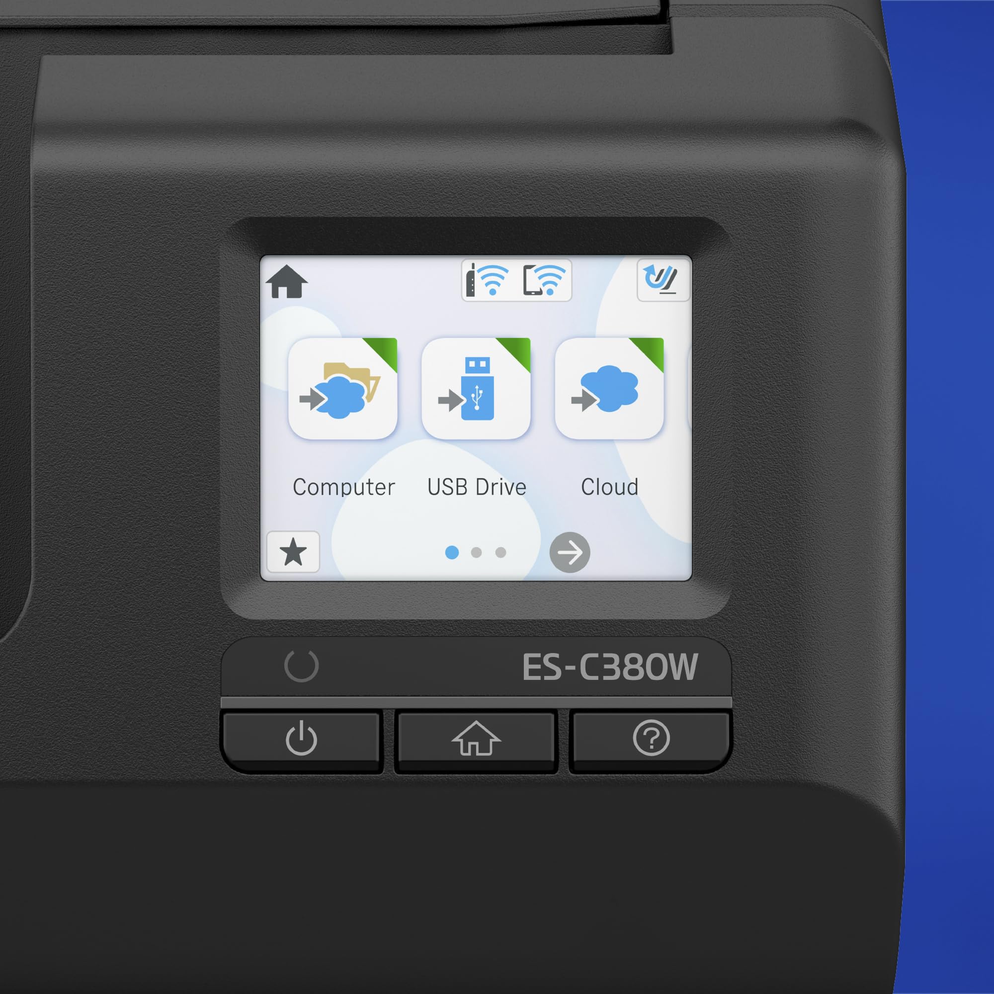 Epson Netzwerk Scanner ES-C380W, kompakter A4 Business Scanner mit geringem Stromverbrauch, Duplex-Einzugscanner mit vielseitiger Medienverarbeitung, schwarz - Image 2