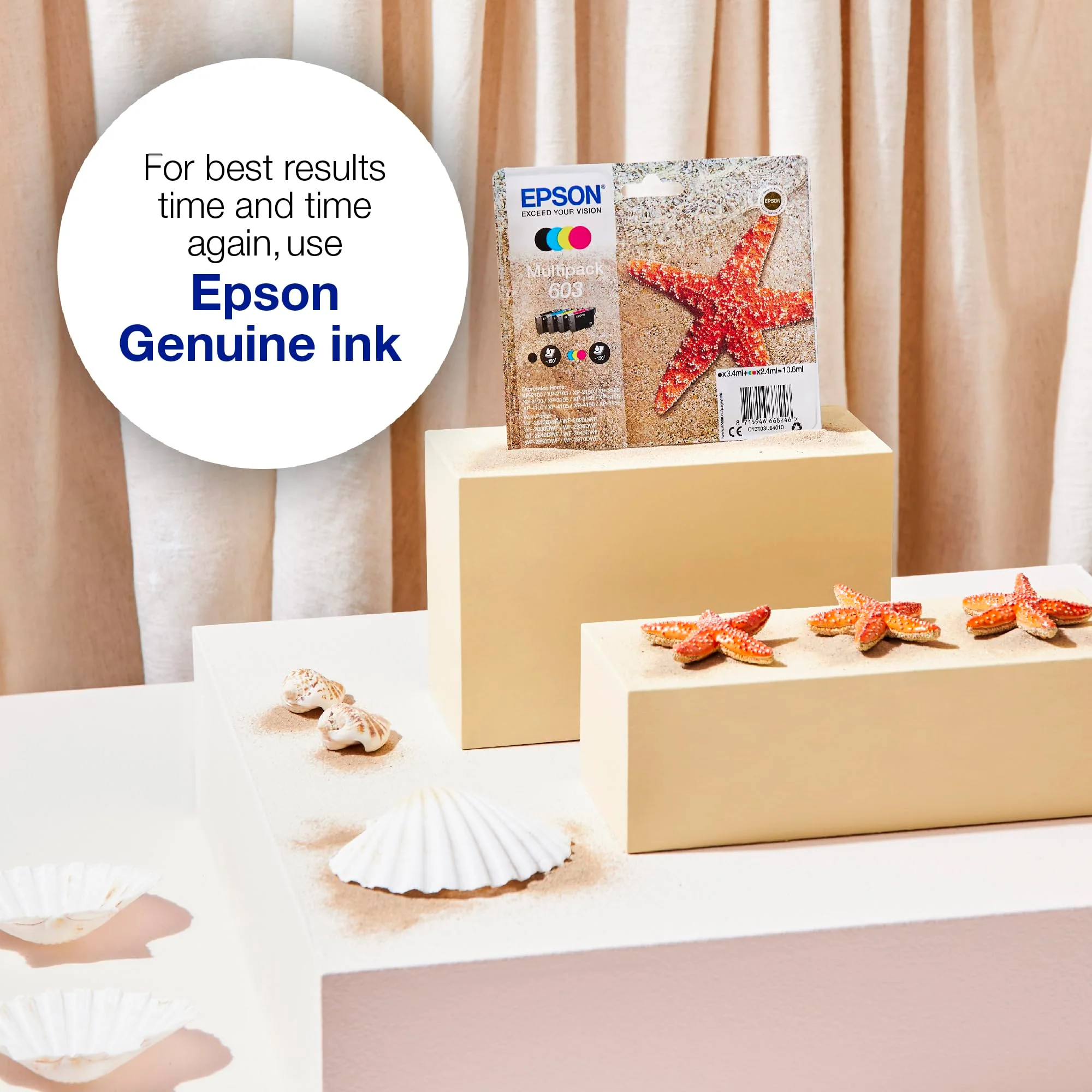 Epson Original 603 Tinte Seestern, Multipack 3-farbig Standard, WF-2820DWF WF-2830DWF WF-2840DWF WF-2850DWF XP-2100 XP-2150 XP-3100 XP-3150 XP-4100 XP-4150, ReadyPrint Flex-Tintentarife - Image 3