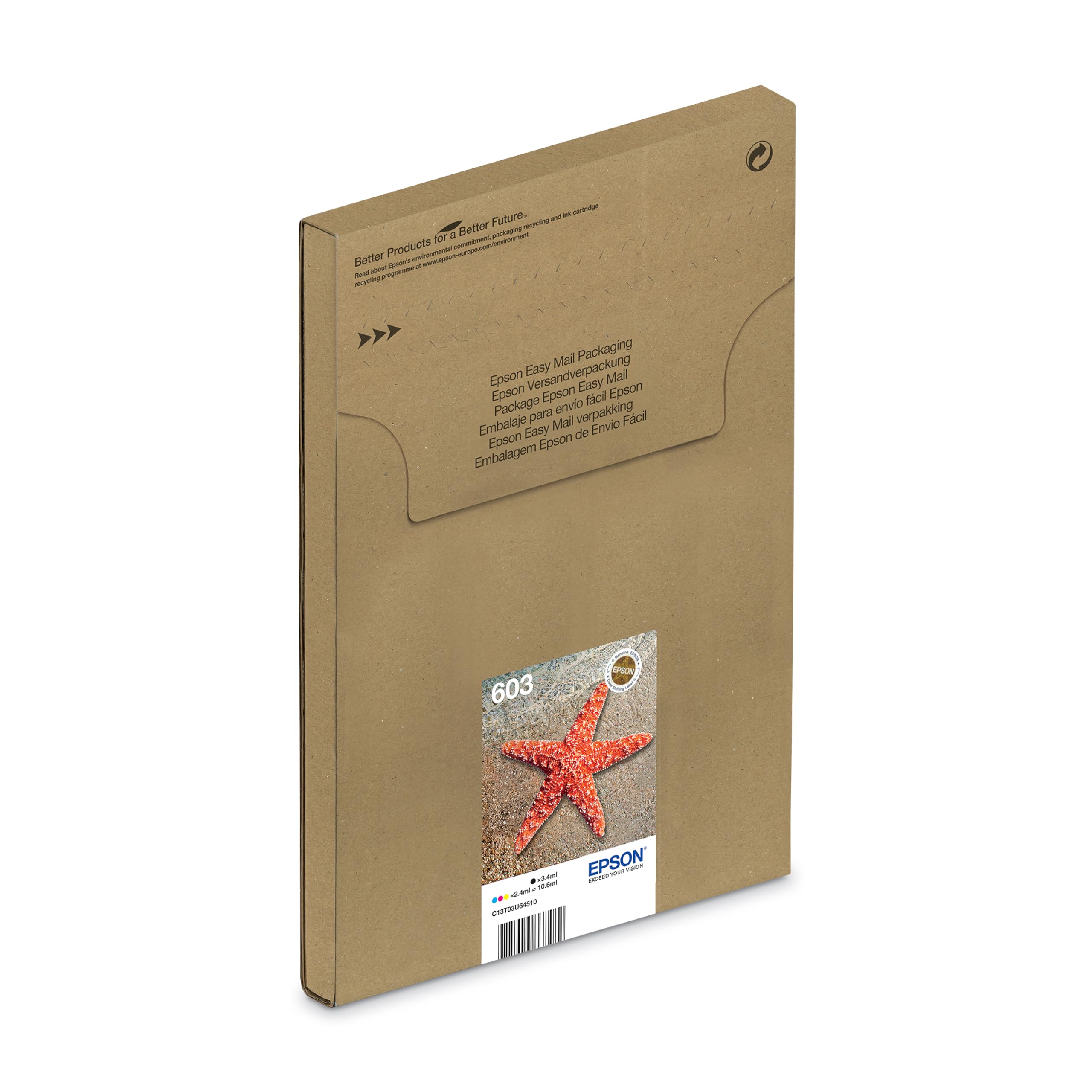 Epson Original 603 Tinte Seestern Multipack 4-farbig Standard, WF-2820DWF WF-2830DWF WF-2840DWF WF-2850DWF XP-2100 XP-2150 XP-3100 XP-3150 XP-4100 XP-4150, EasyMail, ReadyPrint Flex-Tintentarife - Image 6