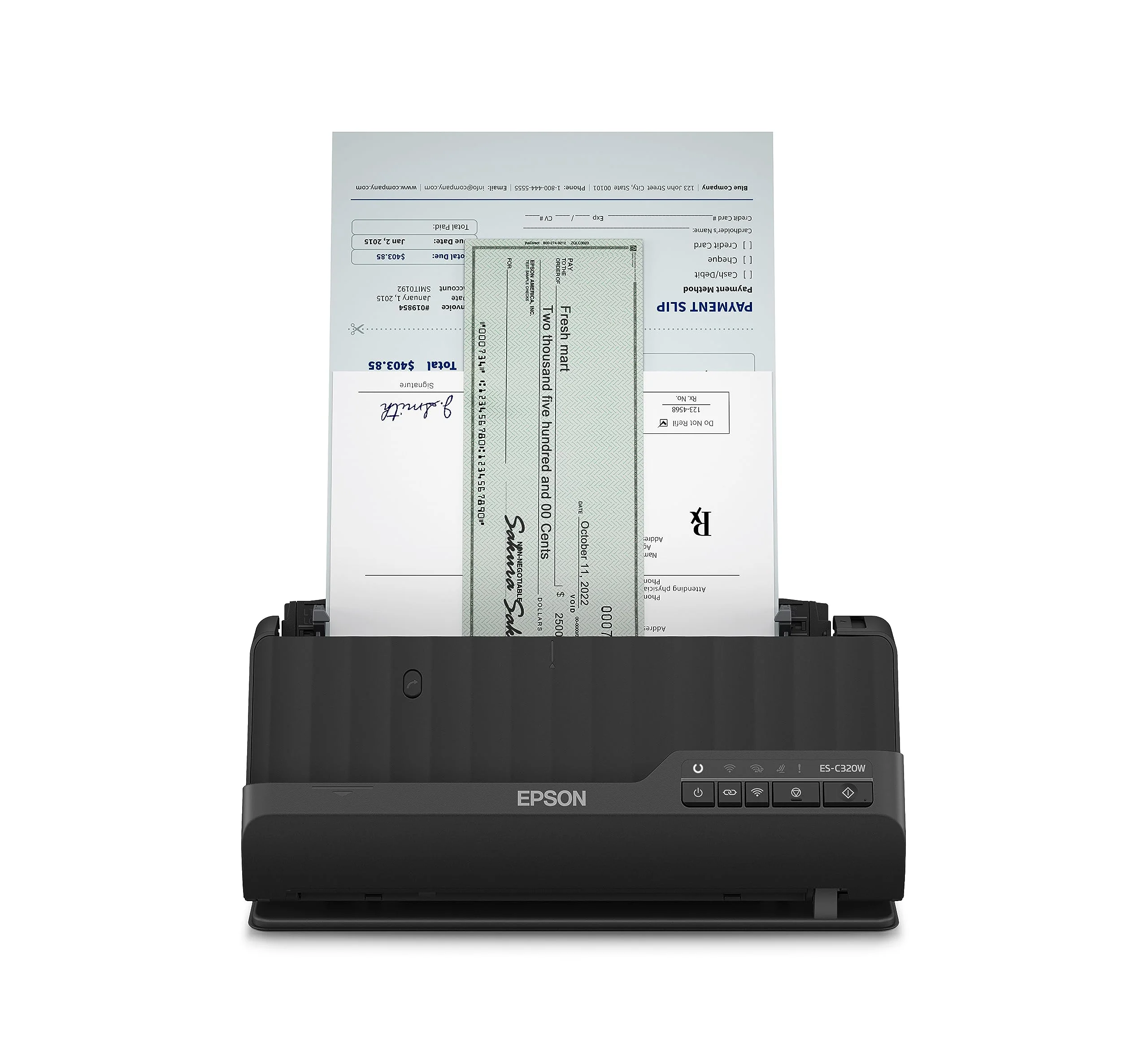 Epson Wi-Fi Scanner ES-C320W, kompakter A4 Business Scanner mit geringem Stromverbrauch, Duplex-Einzugscanner mit vielseitiger Medienverarbeitung, schwarz - Image 5