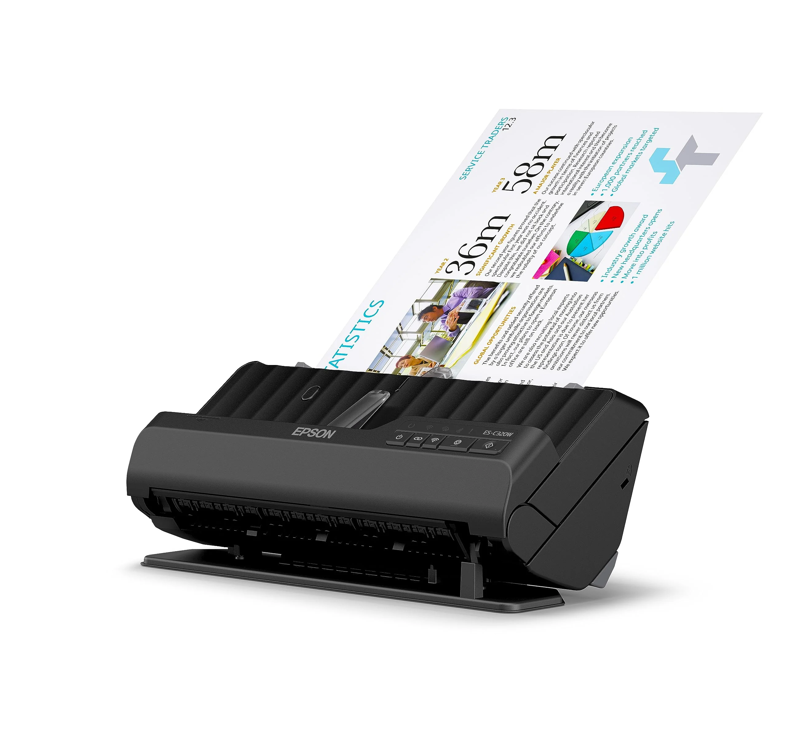 Epson Wi-Fi Scanner ES-C320W, kompakter A4 Business Scanner mit geringem Stromverbrauch, Duplex-Einzugscanner mit vielseitiger Medienverarbeitung, schwarz - Image 6
