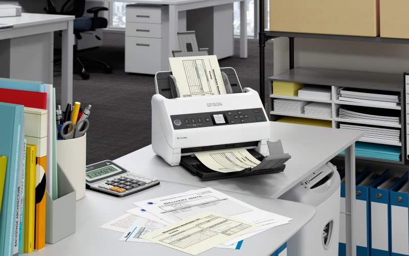 Epson Workforce DS-730N Standalone-Netzwerkscanner mit Einzelblatteinzug und Ethernet-Netzwerk, zuverlässiger DIN A4 Dokumentenscanner mit hoher Scangeschwindigkeit, ideal fürs Büro, weiß - Image 2