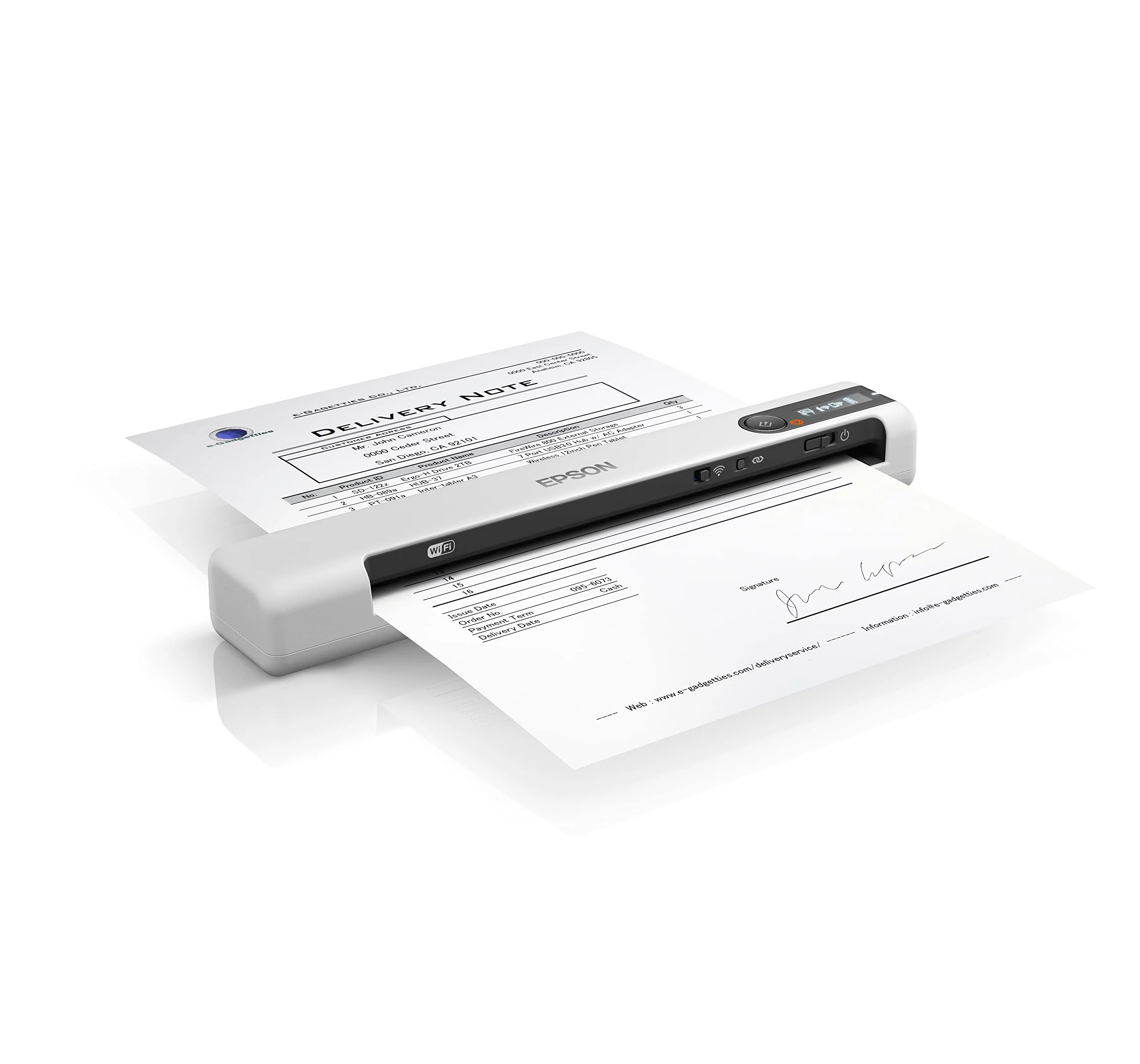 Epson Workforce DS-80W, mobiler Wi-Fi-Scanner mit hoher Scangeschwindigkeit, 300 Seiten pro Akkuladung, ideal für kleine Büros und Home Offices, weiß - Image 3