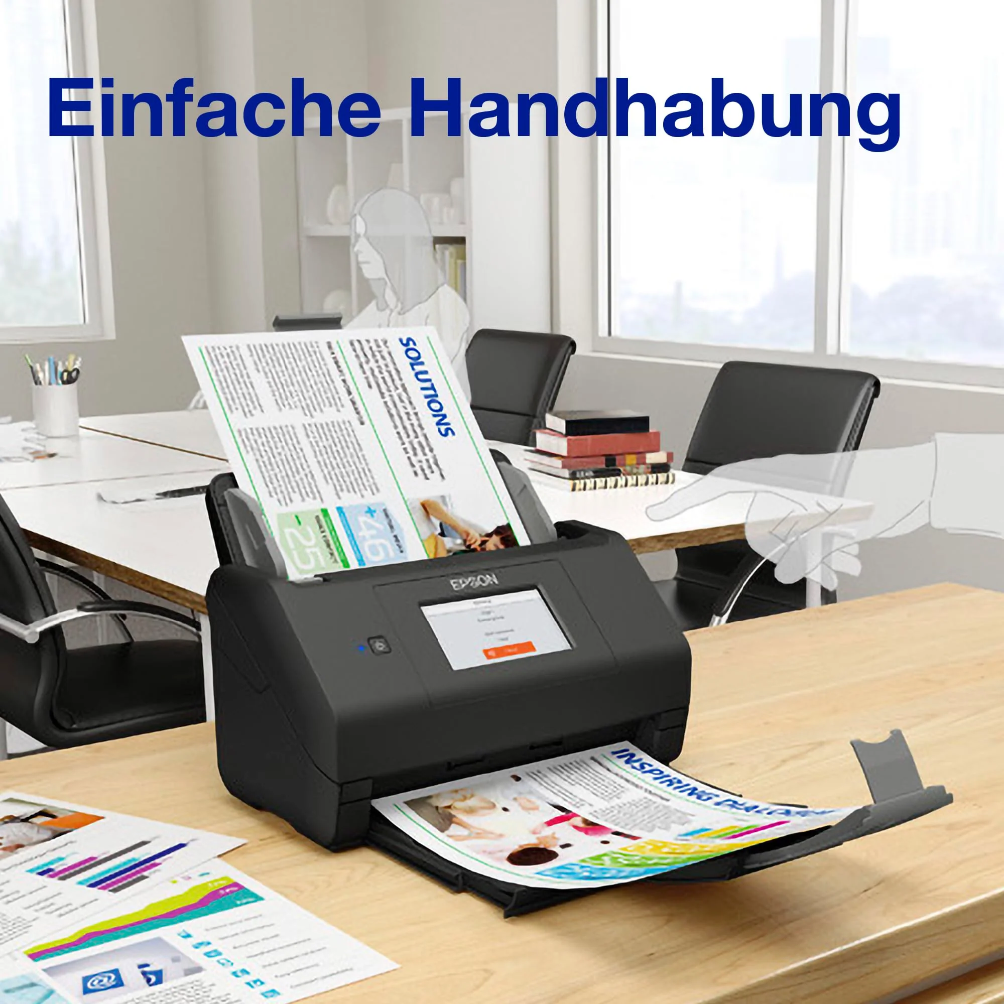 Epson WorkForce ES-580W Scanner, Dokumentenscanner (scannt ohne PC, 35 Seiten bzw. 70 Bildern pro Minute, bis DIN A4, beidseitiger Scan in einem Durchgang, automatische Ausrichtung) One size - Image 2