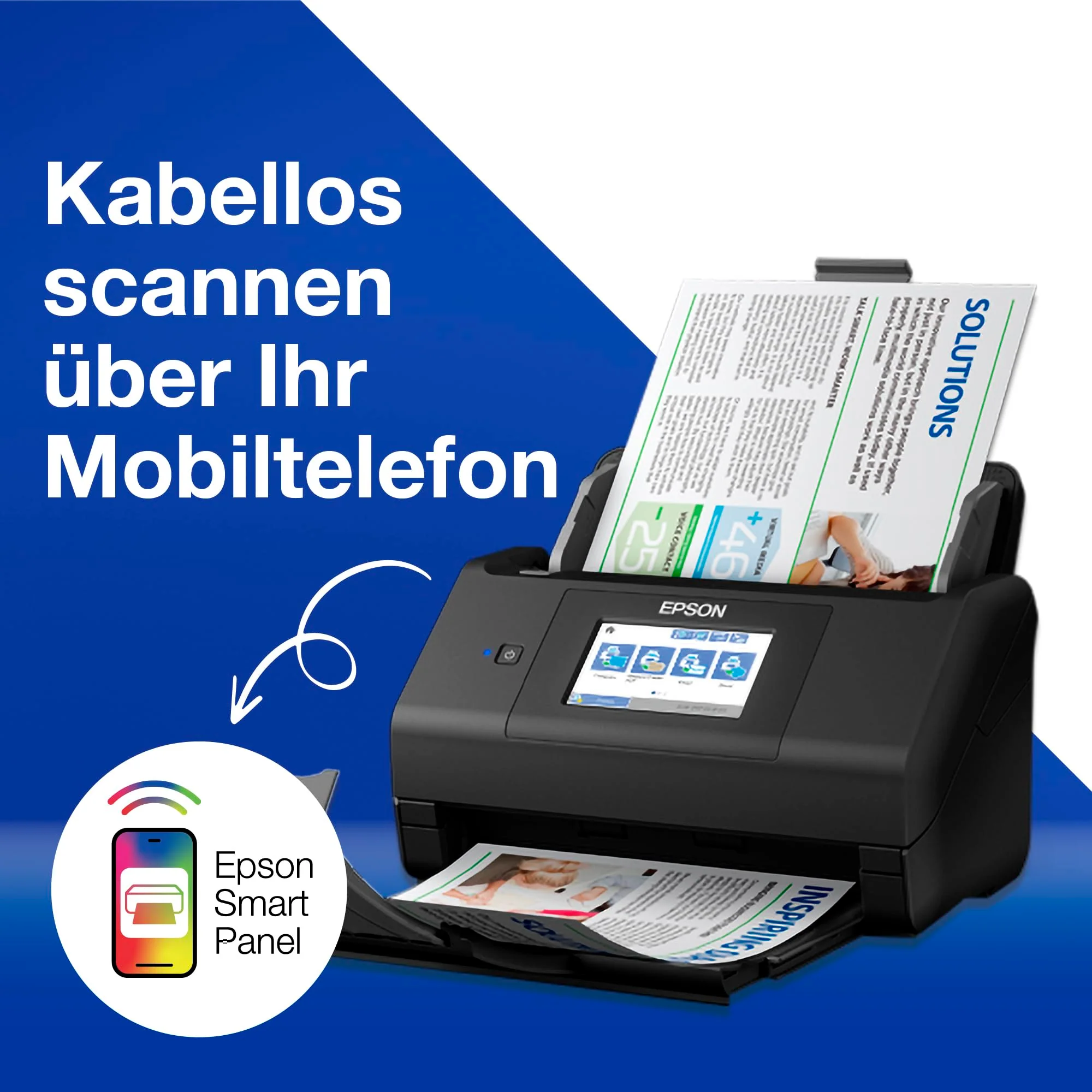 Epson WorkForce ES-580W Scanner, Dokumentenscanner (scannt ohne PC, 35 Seiten bzw. 70 Bildern pro Minute, bis DIN A4, beidseitiger Scan in einem Durchgang, automatische Ausrichtung) One size - Image 4