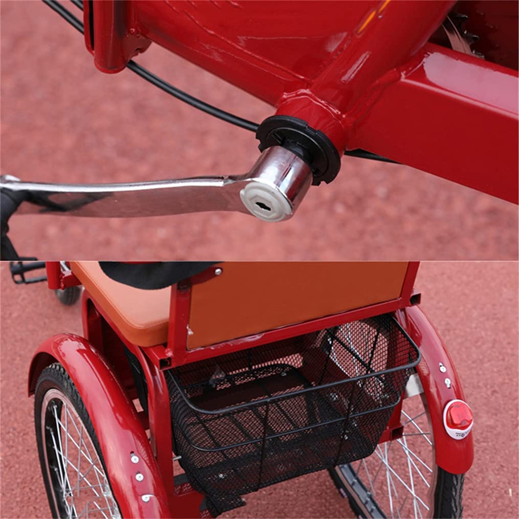Erwachsene Cruiser Bikes 20 Zoll Trike Bike Großer Einkaufskorb, Faltbare Dreiräder Mit Rücksitz - Für Shopping-Übungen-Erholung,Beige - Image 8