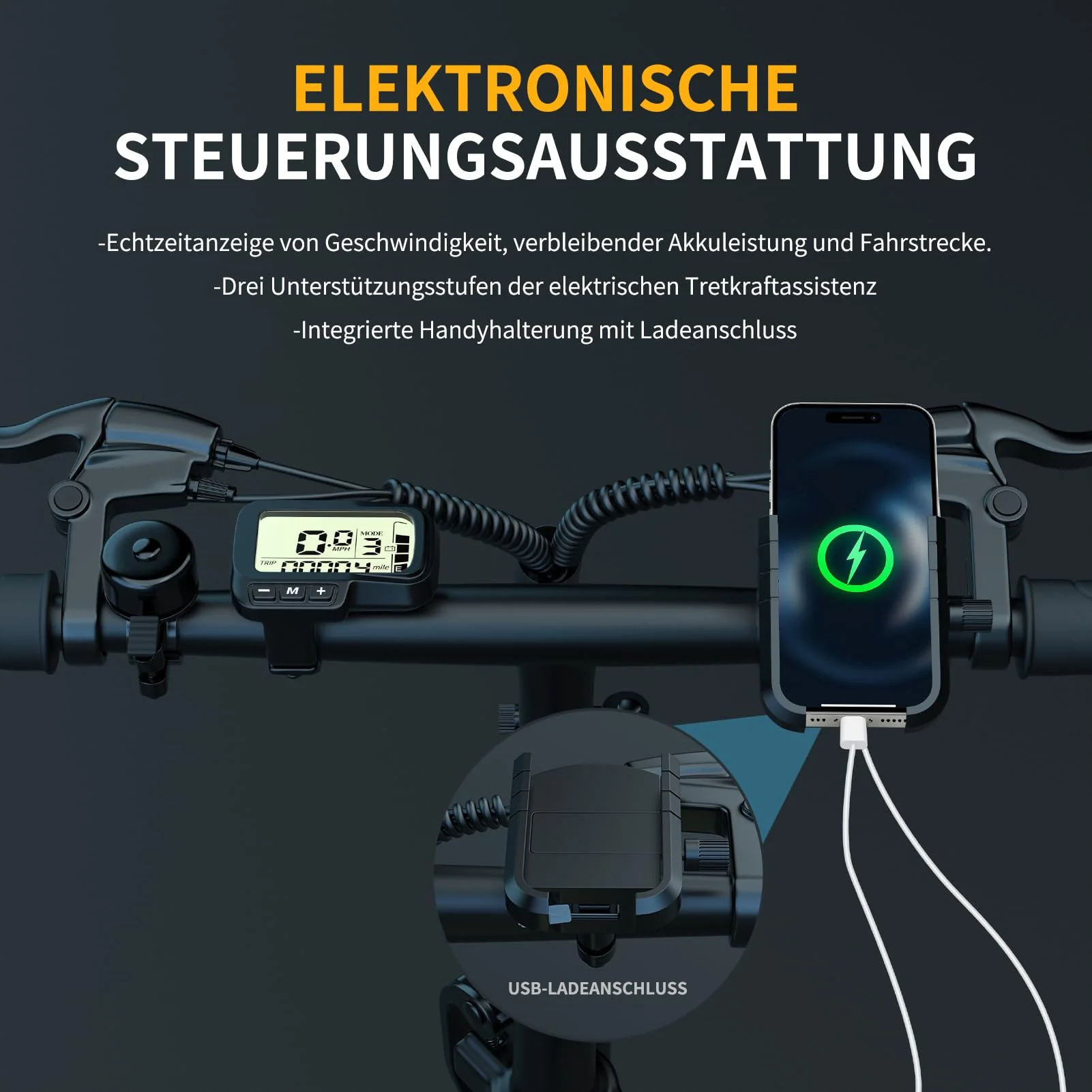 ESKUTE D100 E-Bike Klapprad 16 x 2,5 Zoll, Elektrofahrrad für Herren & Damen, Fatbike mit Abnehmbarem 36V 13Ah Akku, Lange Reichweite bis 100 km, Faltbares Pedelec für Erwachsene, Schwarz - Image 5