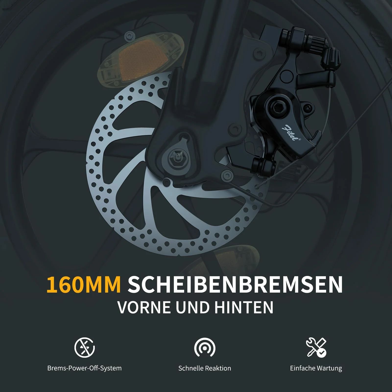 ESKUTE D100 E-Bike Klapprad 16 x 2,5 Zoll, Elektrofahrrad für Herren & Damen, Fatbike mit Abnehmbarem 36V 13Ah Akku, Lange Reichweite bis 100 km, Faltbares Pedelec für Erwachsene, Schwarz - Image 6