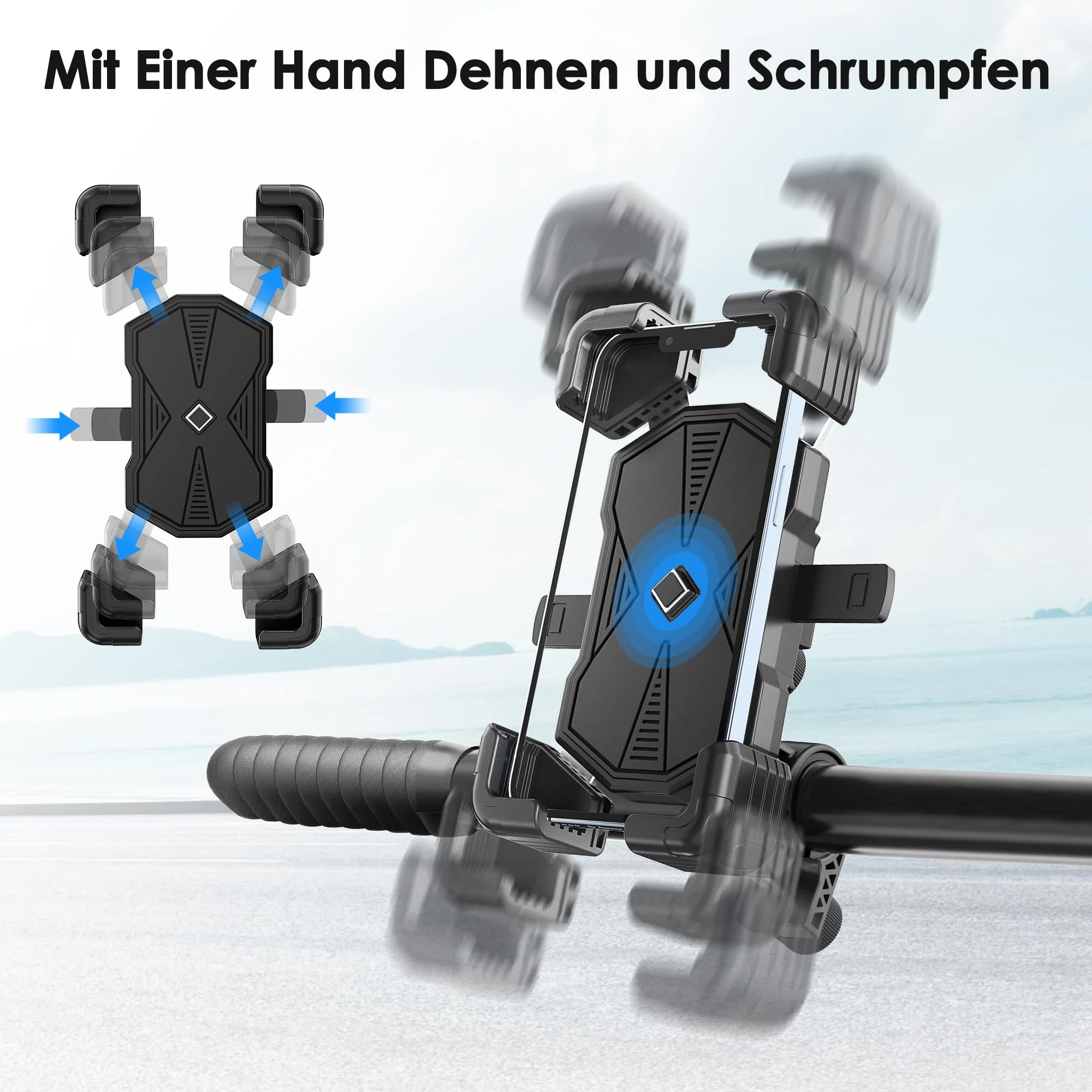 Estralia Handyhalterung Fahrrad, Abnehmbare Handyhalterung Motorrad, 360° Smartphone Fahrrad Halterung Lenker, Fahrradlenker Halterung Motorrad Fahrradhalterung, e-Bike, MTB, für 5.5''-7.0'' Handys - Image 5