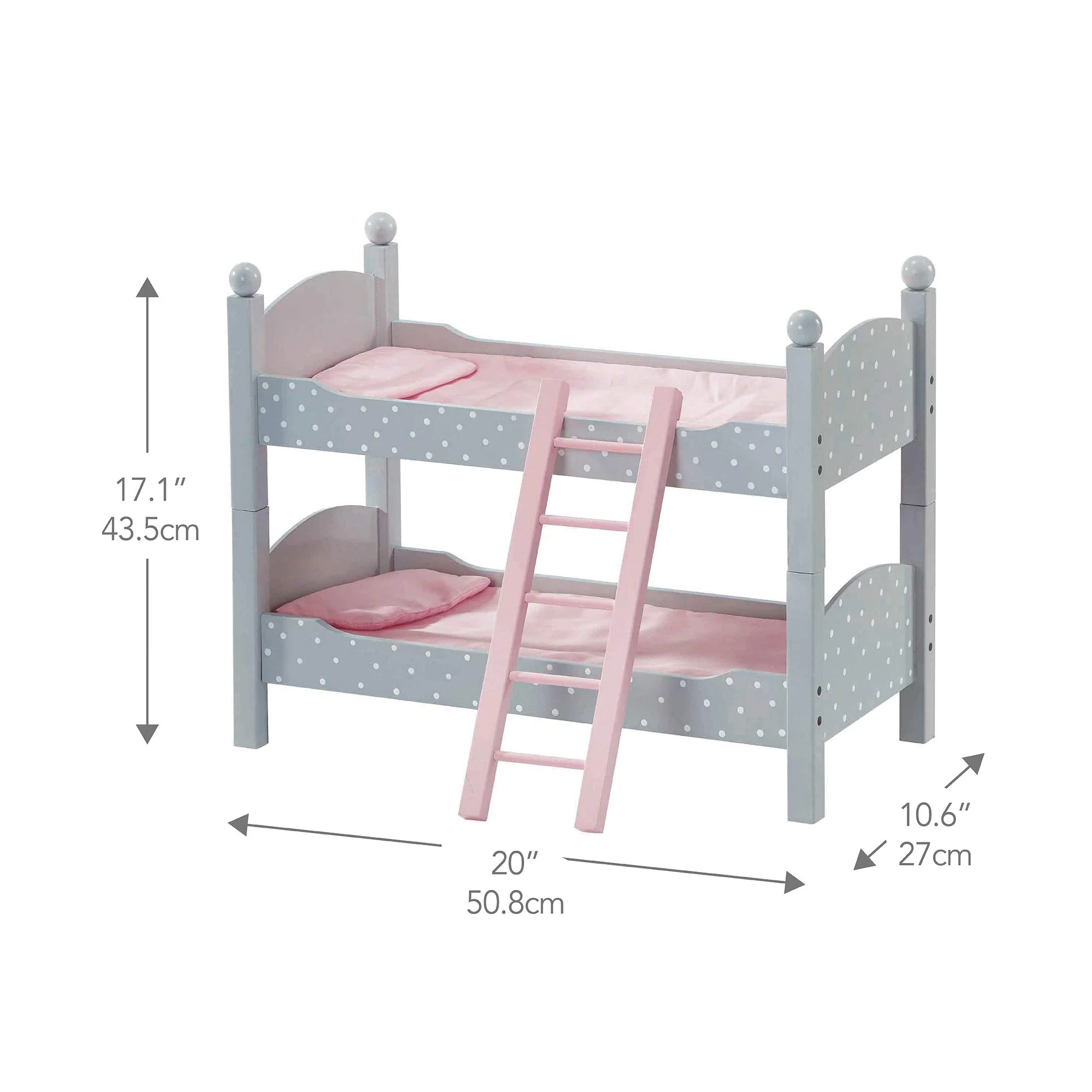 Etagenbett Puppenbett aus Holz Puppenzubehör Puppen-Möbel Olivias WorldTD-0095AG - Image 6