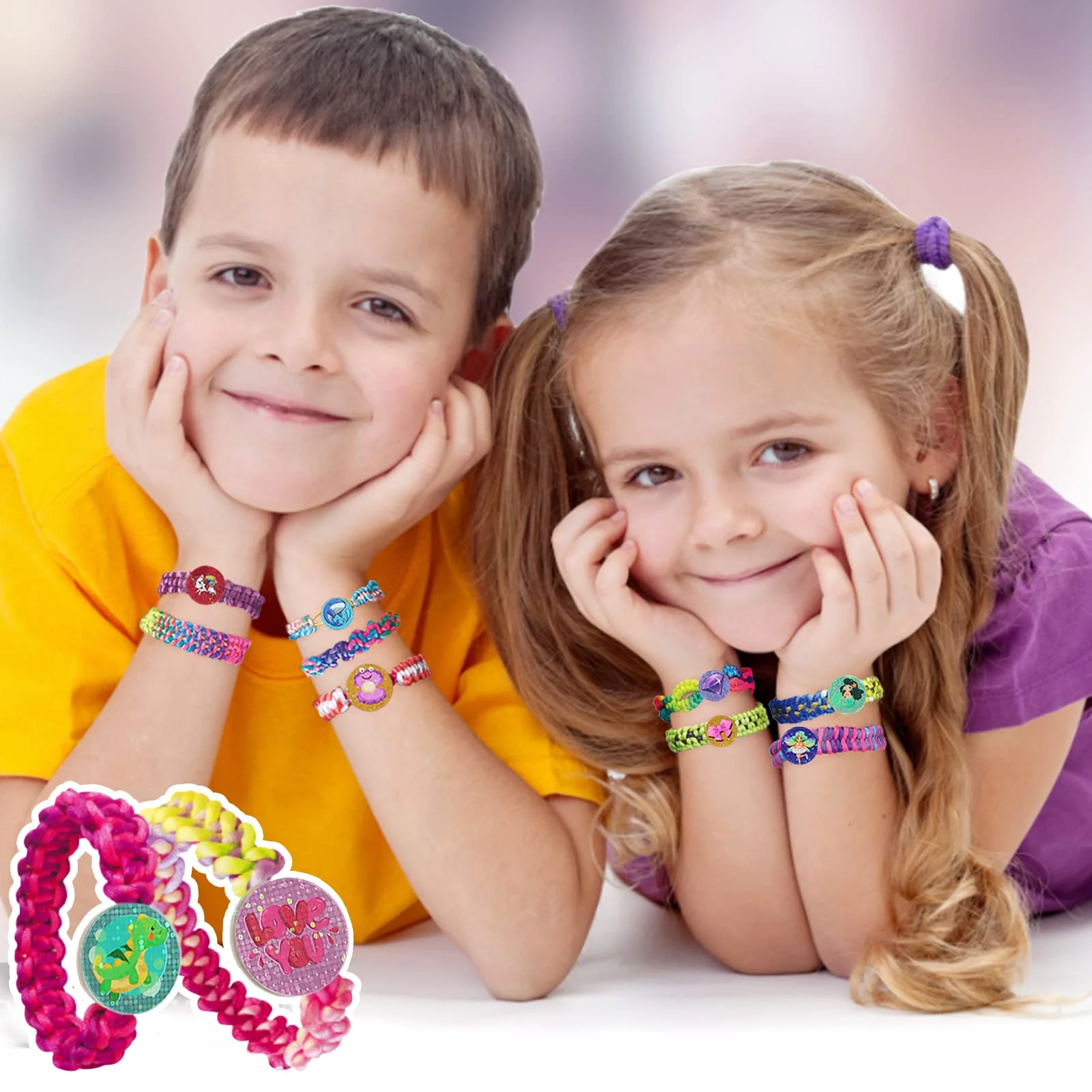 Euclidean Cube Freundschaftsarmband Selber Machen, Armbänder Selber Machen Wal geformt DIY Schmuckbastelsets Handwerk für Mädchen im Alter von 6, Armbänder Selber Machen Kinder-Bastelsets (Rosa) - Image 2