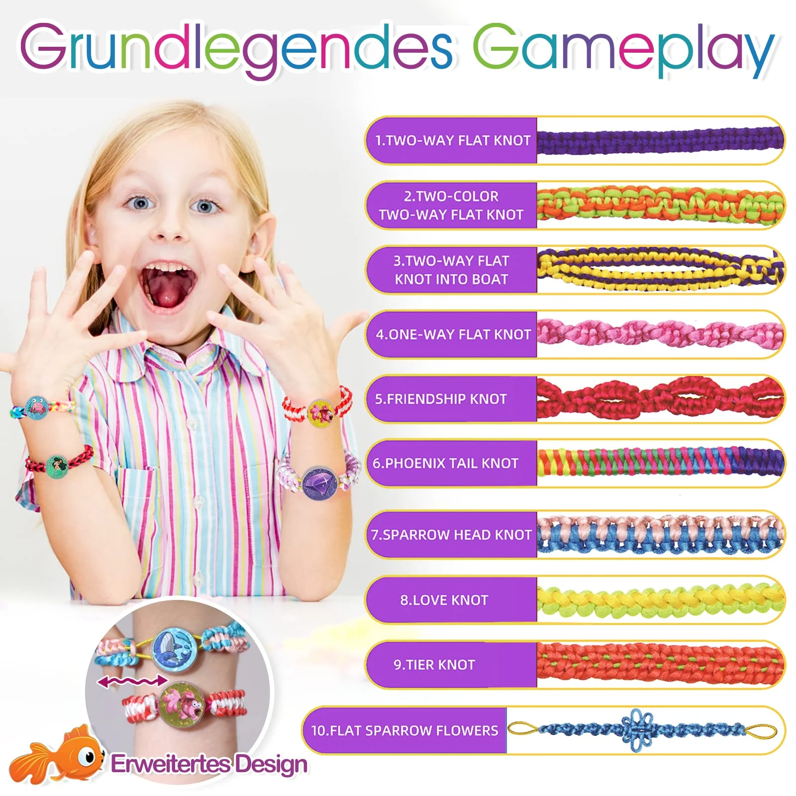 Euclidean Cube Freundschaftsarmband Selber Machen, Armbänder Selber Machen Wal geformt DIY Schmuckbastelsets Handwerk für Mädchen im Alter von 6, Armbänder Selber Machen Kinder-Bastelsets (Rosa) - Image 3