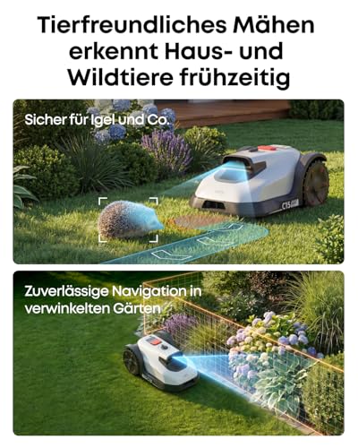 eufy C15 Mähroboter ohne Begrenzungskabel mit Garage, bis 500m², TrueVision, ohne RTK, Keine Signalprobleme, Auto-Kartierung, sicher für Igel, intelligente Navigation, präzises Randmähen - Image 6