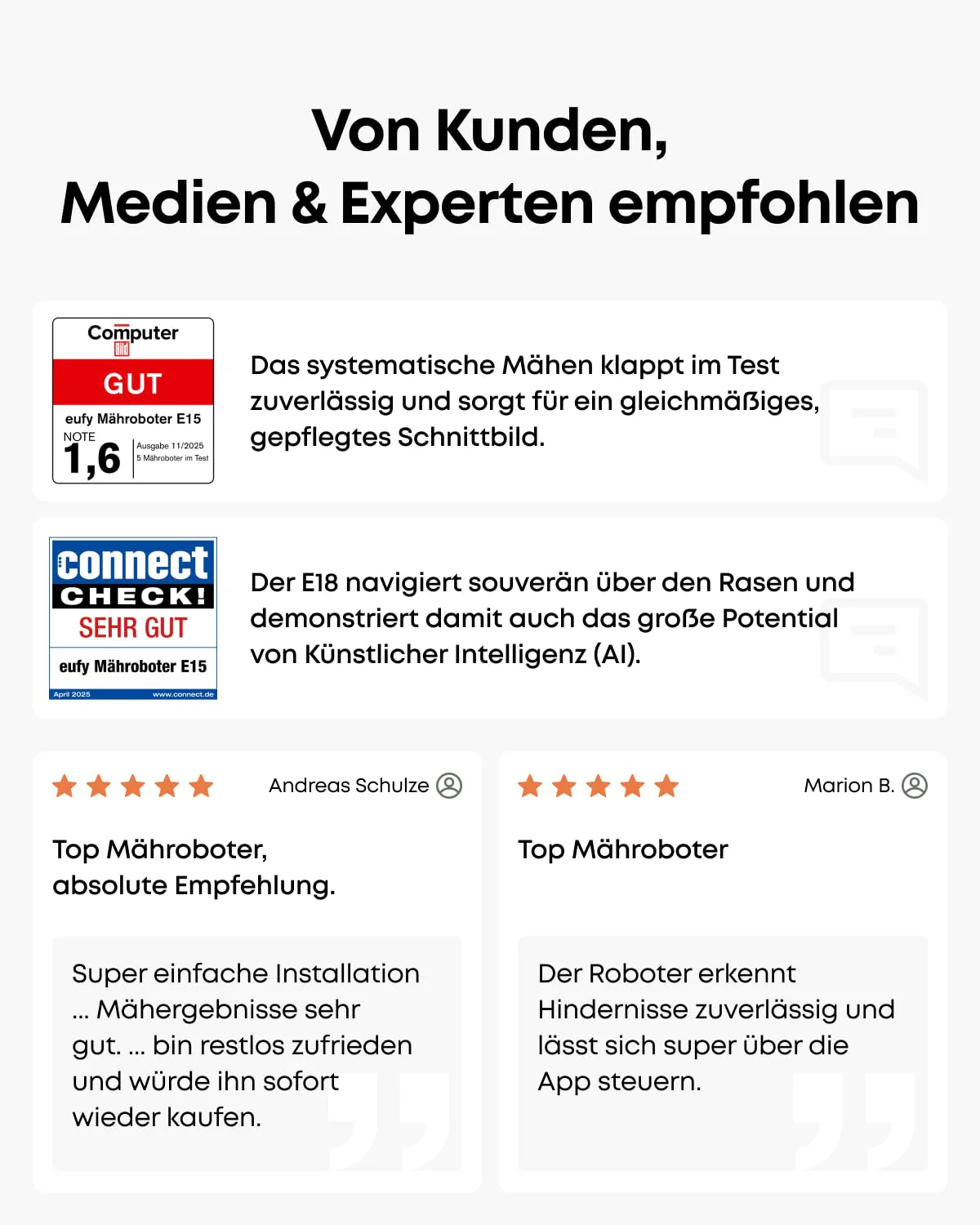 eufy E15 Mähroboter ohne Begrenzungskabel, Garten bis 800m², Keine Signalausfälle, Kein RTK, TrueVision Technologie, Smart-Navigation, Präzisionsrandschnitt, Hindernisvermeidung, App-Steuerung - Image 4