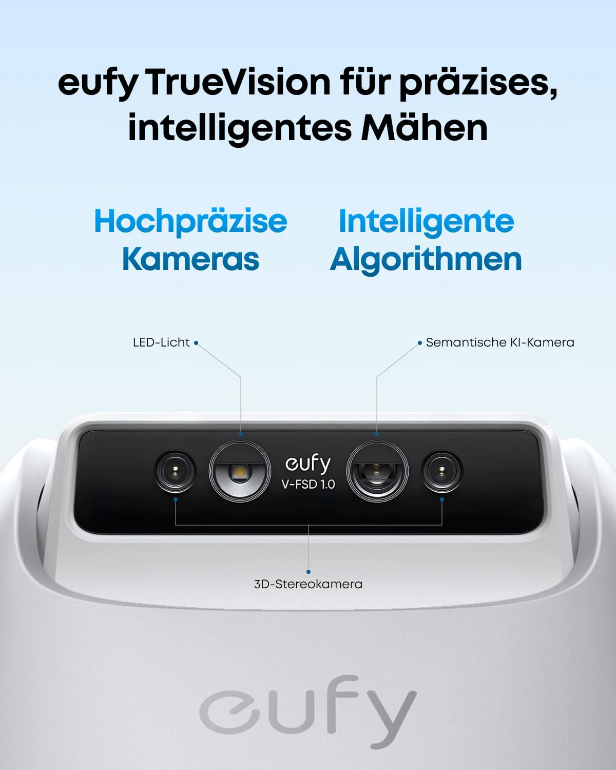 eufy E15 Mähroboter ohne Begrenzungskabel, Garten bis 800m², Keine Signalausfälle, Kein RTK, TrueVision Technologie, Smart-Navigation, Präzisionsrandschnitt, Hindernisvermeidung, App-Steuerung - Image 5