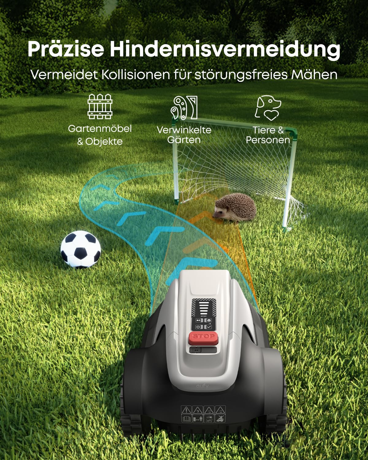 eufy E15 Mähroboter ohne Begrenzungskabel, Garten bis 800m², Keine Signalausfälle, Kein RTK, TrueVision Technologie, Smart-Navigation, Präzisionsrandschnitt, Hindernisvermeidung, App-Steuerung - Image 8