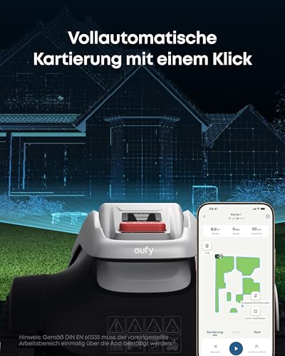 eufy E18 Mähroboter ohne Begrenzungskabel, bis 1200m², ohne RTK & Signalausfälle, TrueVision Technologie, GNSS, Präzisionsrandschnitt, Hindernisvermeidung, App-Steuerung, tierfreundlich & igelsicher - Image 6