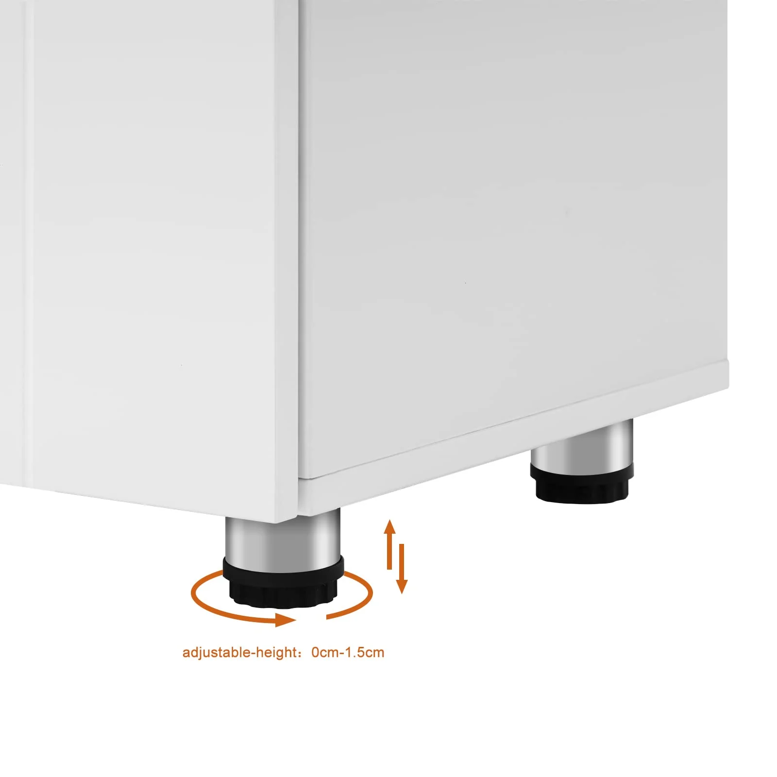 EUGAD Badezimmerschrank,schmaler Badschrank,Beistellschrank, Kommodemit 3 Ablagen, Schranktür, verstellbare Ablage, für Wohnzimmer, Küche, Flur, Freistehend Weiß - Image 5