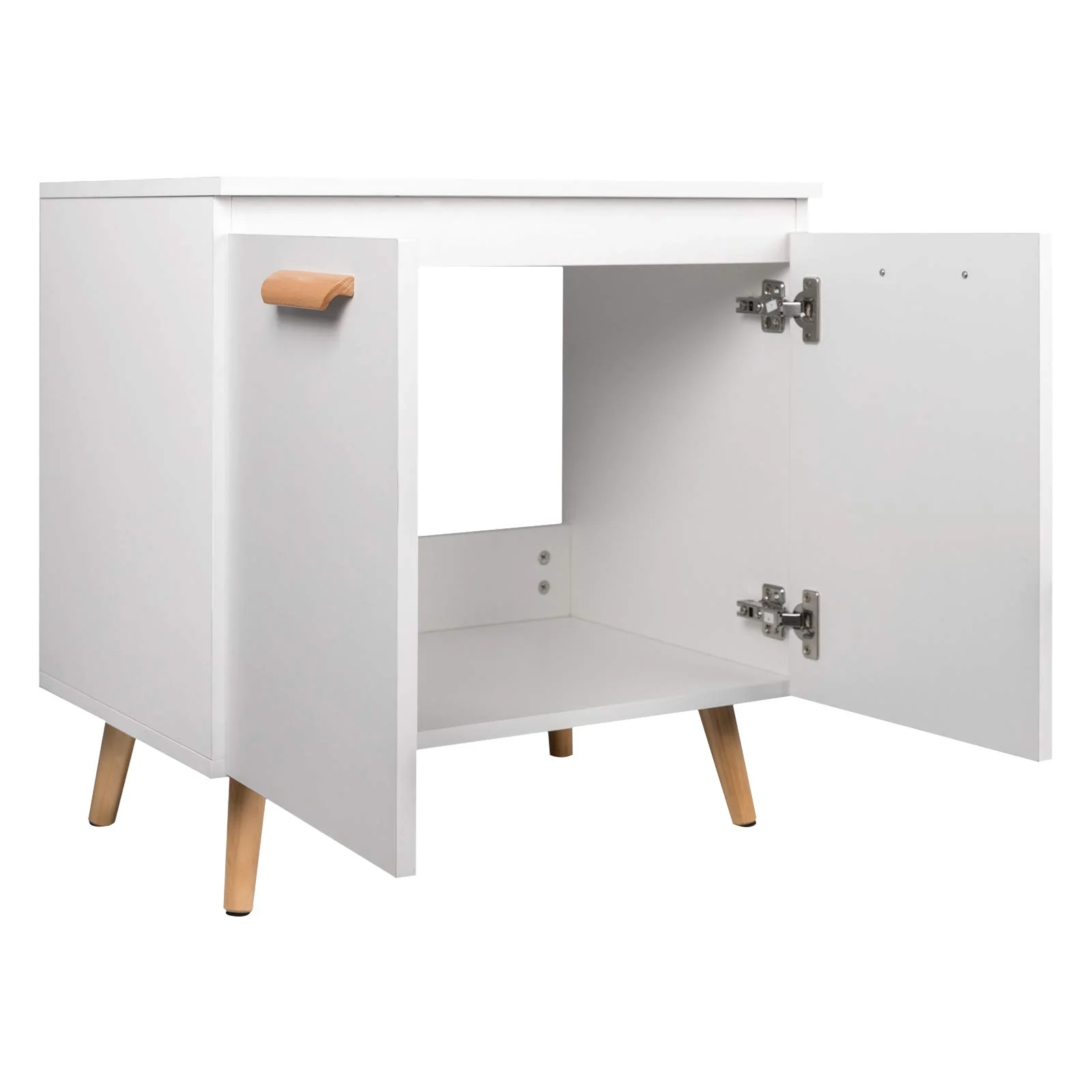EUGAD Waschbeckenunterschrank Unterschrank Badezimmerschrank Waschtisch Badschrank Beistellschrank mit 2 Türe 60 x 40 x 60,5 cm Weiß - Image 8
