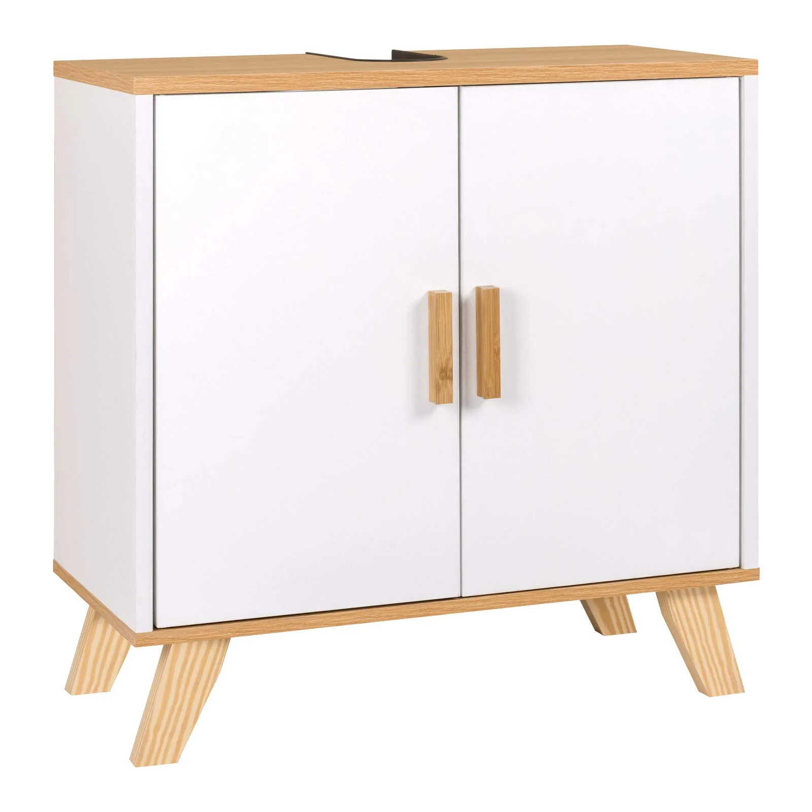 EUGAD Waschbeckenunterschrank Unterschrank Badezimmerschrank Waschtisch Badschrank mit 2 Türe 60 x 30 x 60 cm Weiß - Image 6