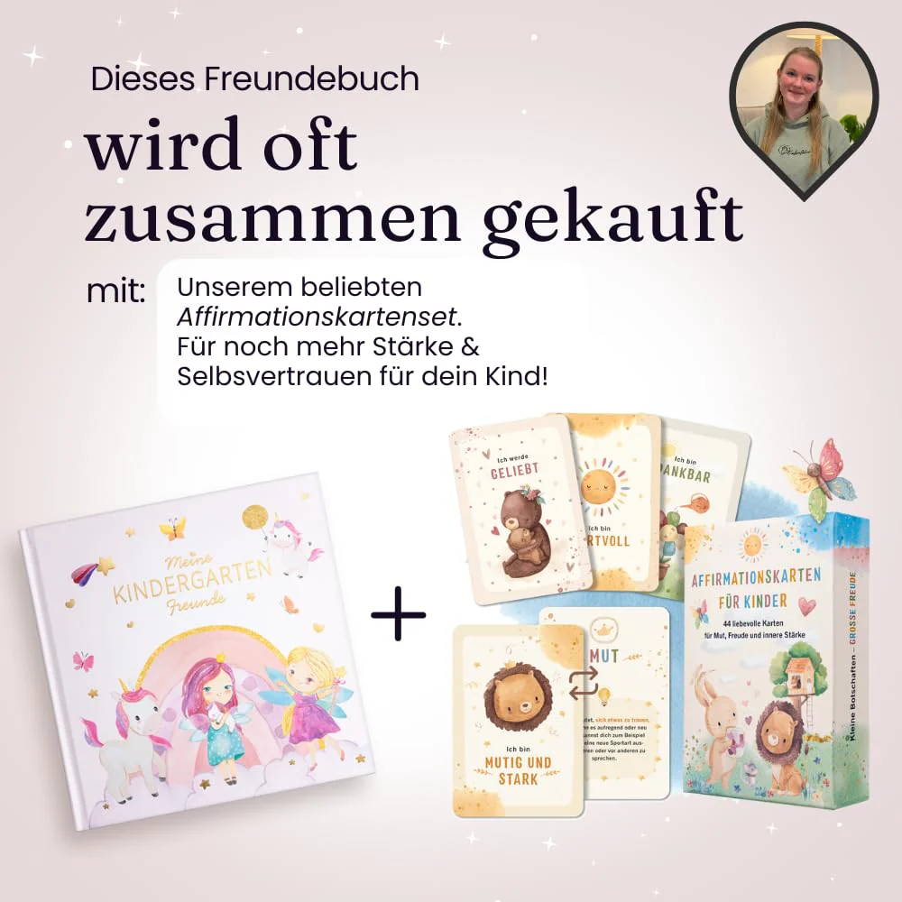 EULENTALER® Freundebuch Kindergarten Mädchen I Von Erzieherinnen gestaltet I Handgemalte Einhörner, Feen und Prinzessinnen I Kinderfreundliche Gestaltung I Mit Goldprägung I Freundschaftsbuch Einhorn - Image 3