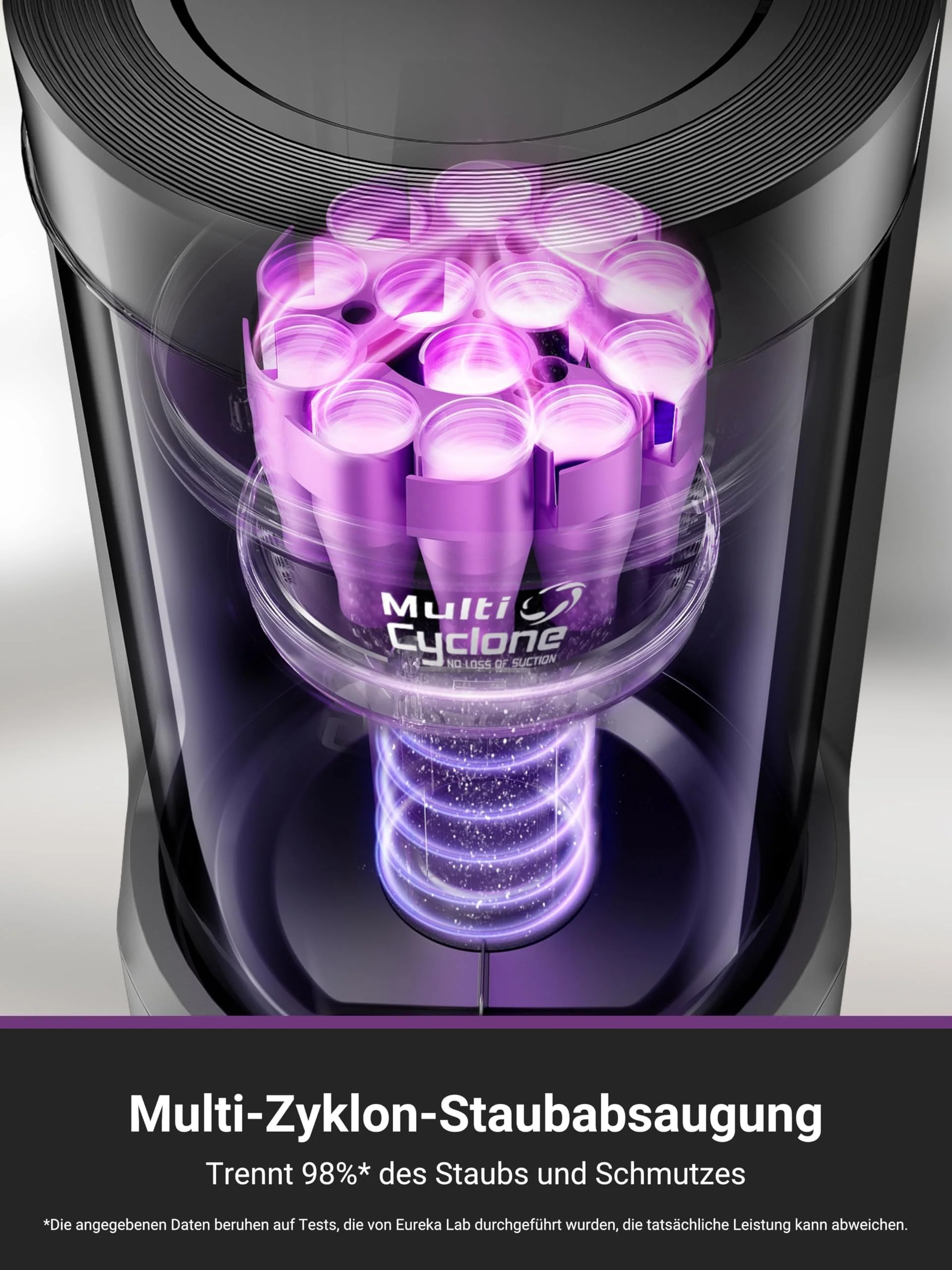 EUREKA E20 Plus Saug- & Wischroboter + beutelloser Multi-Zyklon Absaugstation (Duo-KI-3D-Hindernisvermeidung & Night Vison, 8000Pa, bis zu 300m2, Anti-Haarverhedderung, App- & Sprachsteuerung) schwarz - Image 13