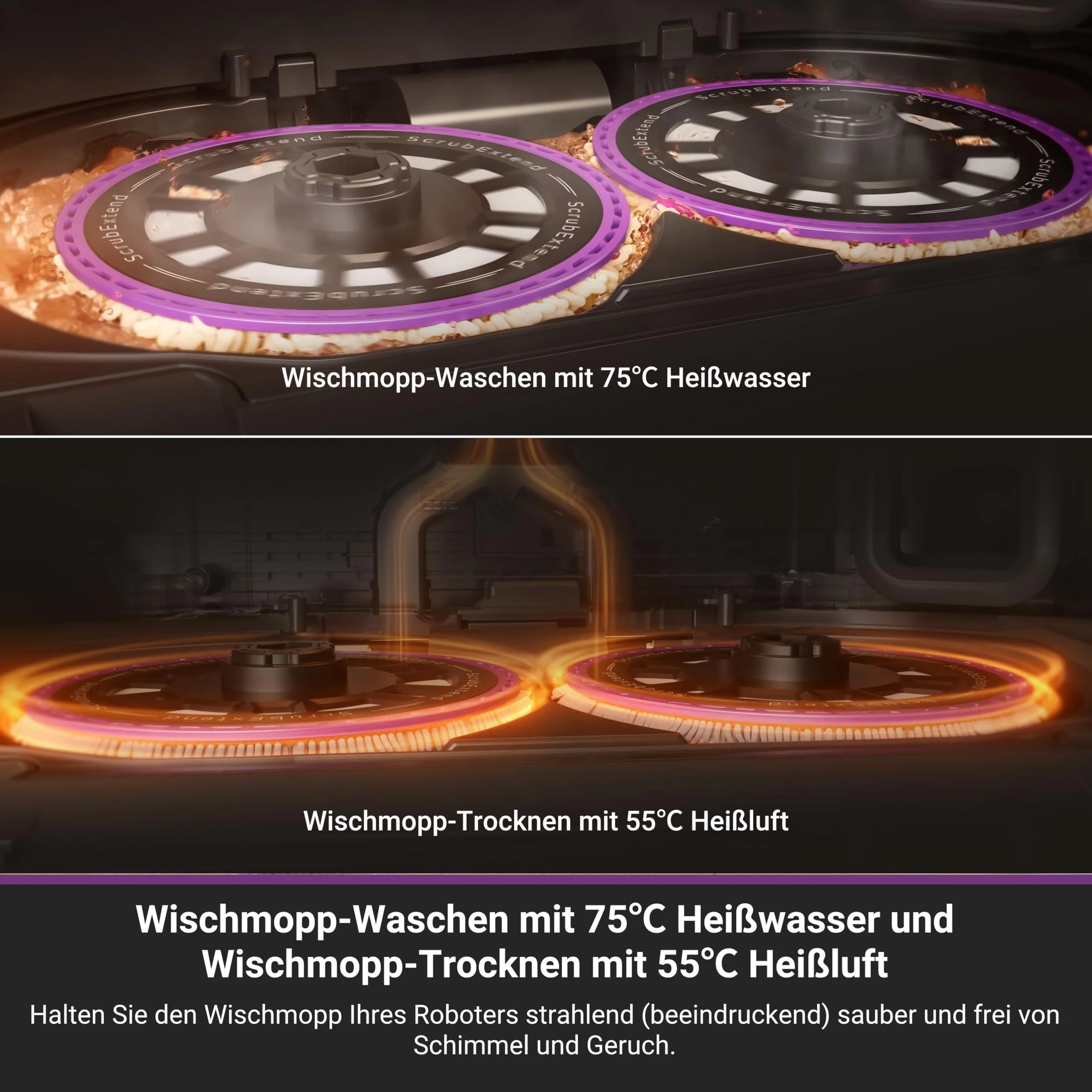 Eureka J15 Pro Ultra Saugroboter mit Wischfunktion, 16200 Pa Saug und Wischroboter Selbstreinigend, Anti-Wickel, Flüssigkeitserkennung & Bürstenhebung, 75℃ Heißwasserreinigung, All-in-one Station - Image 3