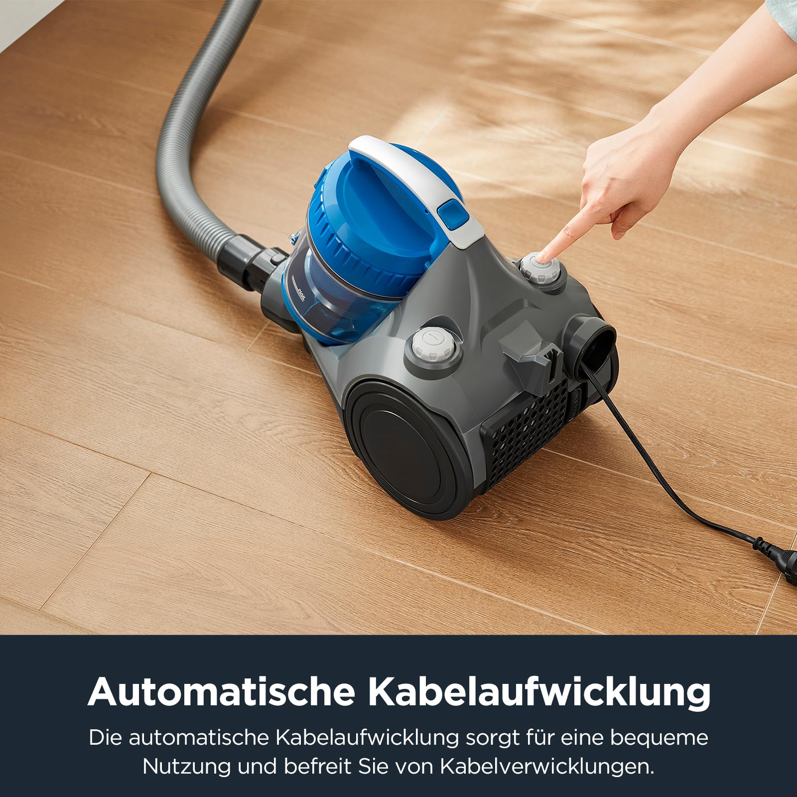 Eureka WhirlWind Staubsauger Beutellos, Leistungsstark, Kompakt und Leicht, für Hartböden und Teppich, HEPA-Filter, 8m Aktionsradius, 700W, 1,5L, Blau - Image 9