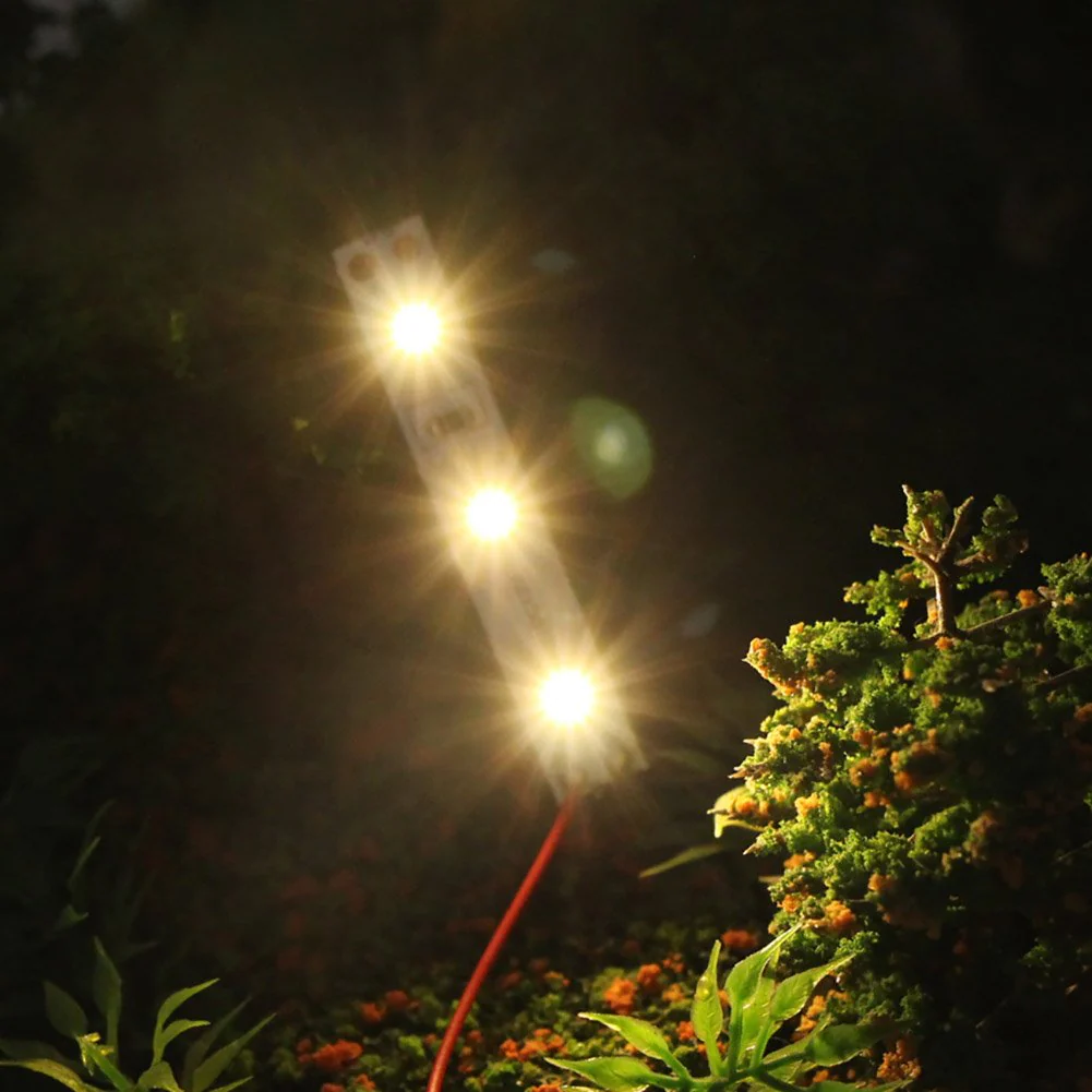 Evemodel Zubehör für Modelleisenbahnanlagen 10 Stk. 3-LED Hausbeleuchtung 5cm warmweiss mit Kabel 20cm 12-18 V DD01WM-10N-EU - Image 4