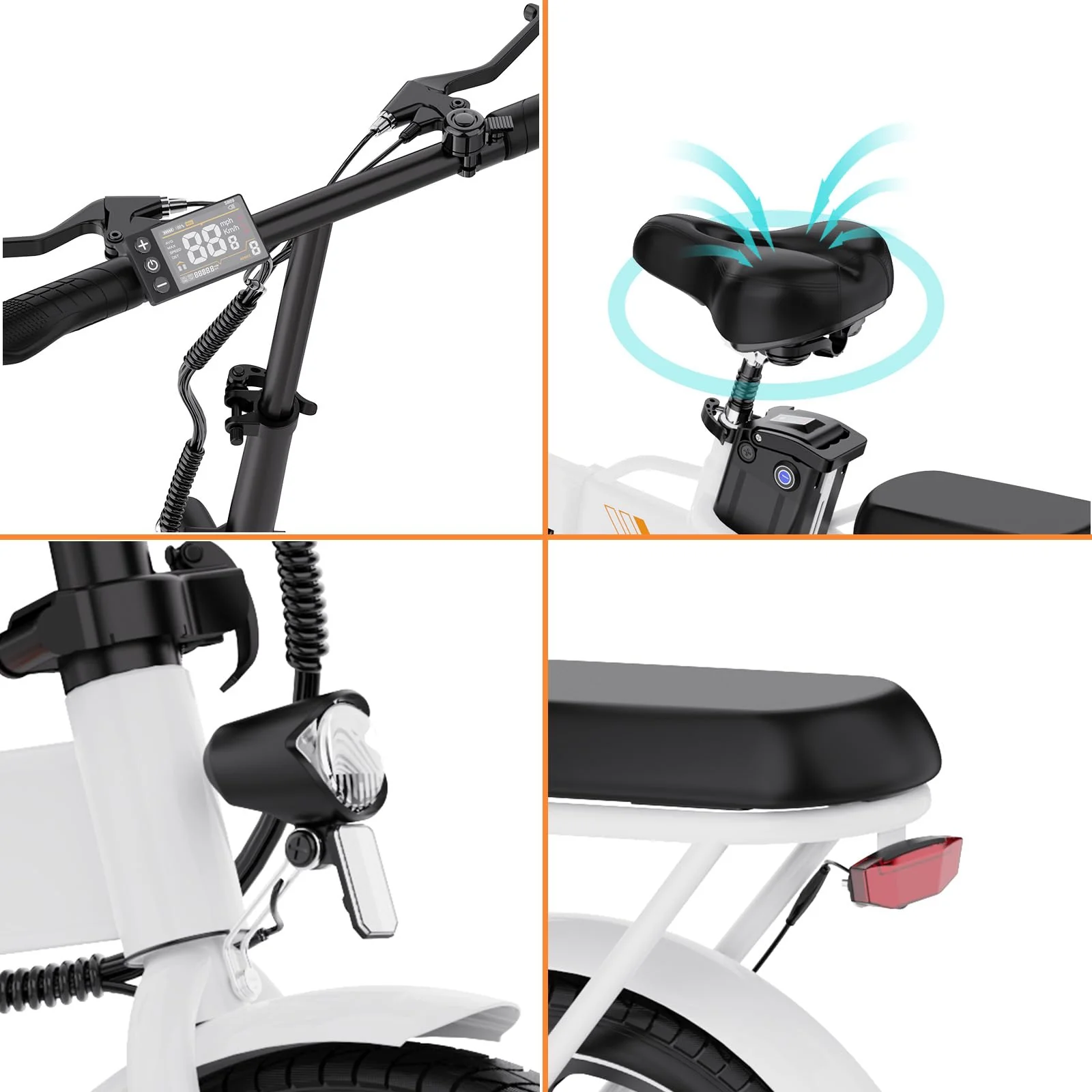 EVERCROSS EK5 Elektrofahrrad, 250W E Bike für Erwachsene, 36V Faltbares Elektrofahrräder Mountainbike, bis zu 25KM/H, Reichweite 35-60km, 16'' Reifen Elektrisches City Bike mit Verstellbarem Sitz - Image 2