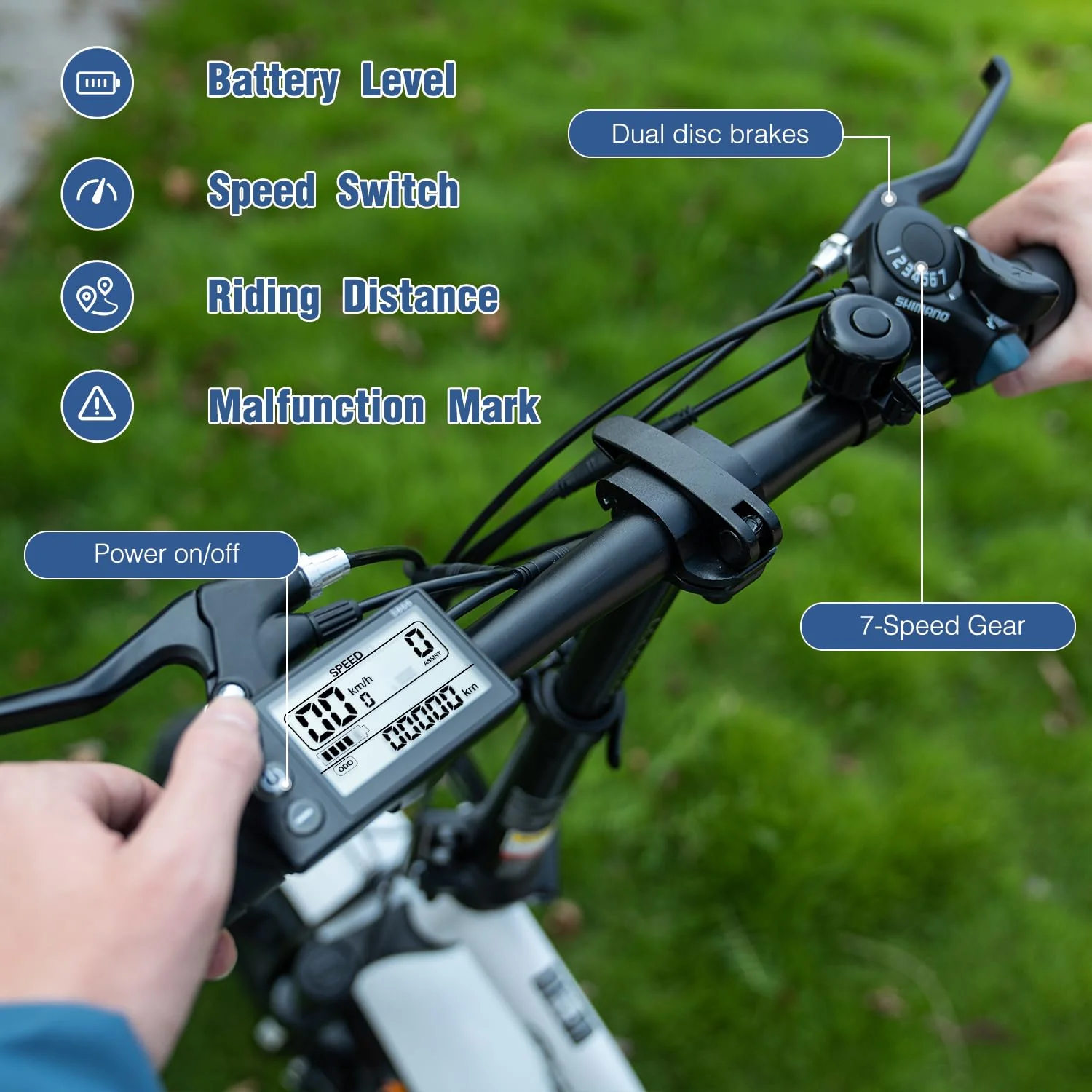 EVERCROSS EK6 Elektrofahrräder Erwachsene, faltbares E-Bike mit 20" x 4,0 Breiten Reifen, E Bike Mountainbike mit 7 Gang Getriebe, 48V 15AH Akku, 250W Motor, 33,2kg Gewicht, Doppelstoßdämpfern - Image 3
